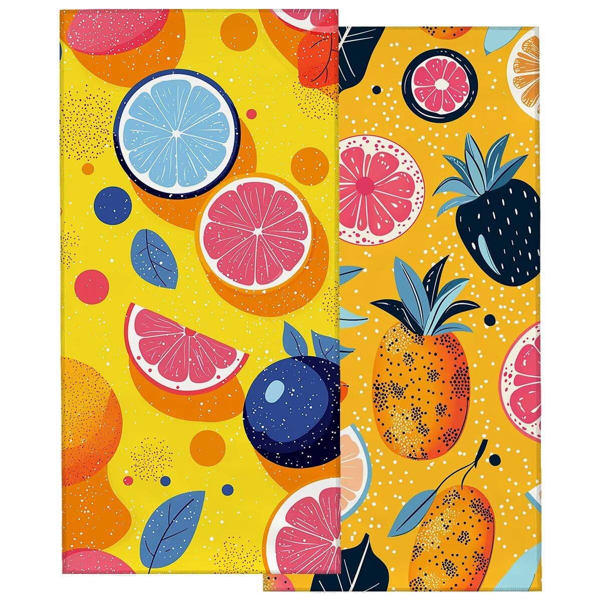 Duży ręcznik plażowy 100 x 220 cm, zestaw 2 szt. Żółty ręcznik z mikrofibry, szybkoschnący ręcznik na siłownię Kompaktowy, odporny na piasek Ręczniki z mikrofibry do pływania na siłowni Podróże