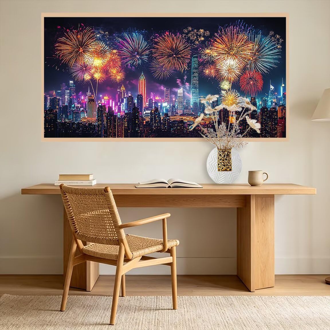 Diamond Painting Groß XXL 200x100cm, 5D Diamond Painting Stadt Bilder -0399