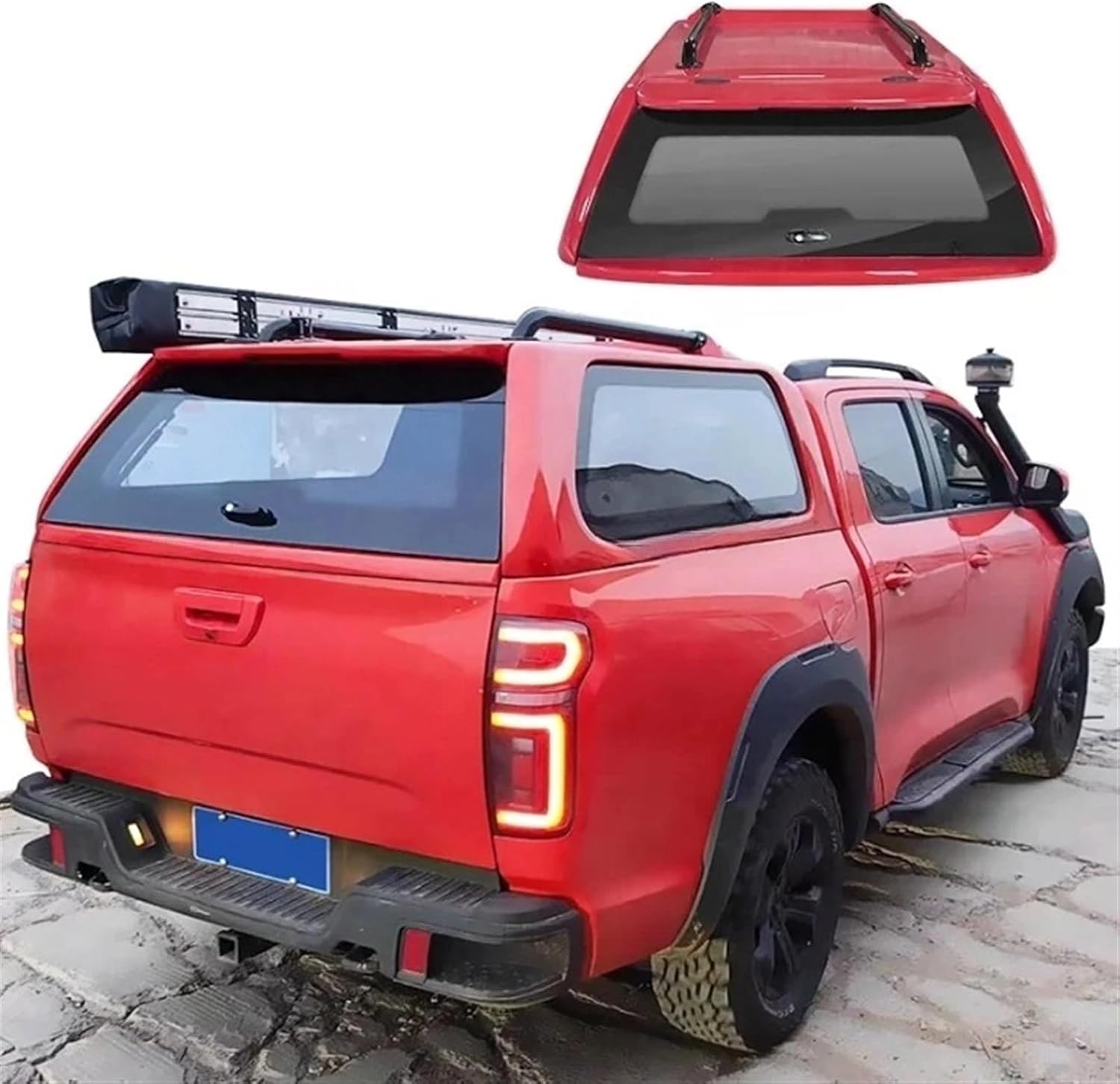 Pickup Truck Bed Cover Compatible for Hilux Gmw Amarok Dmax Hardtop Topper Canopy Fiberglass Hard Top Rear