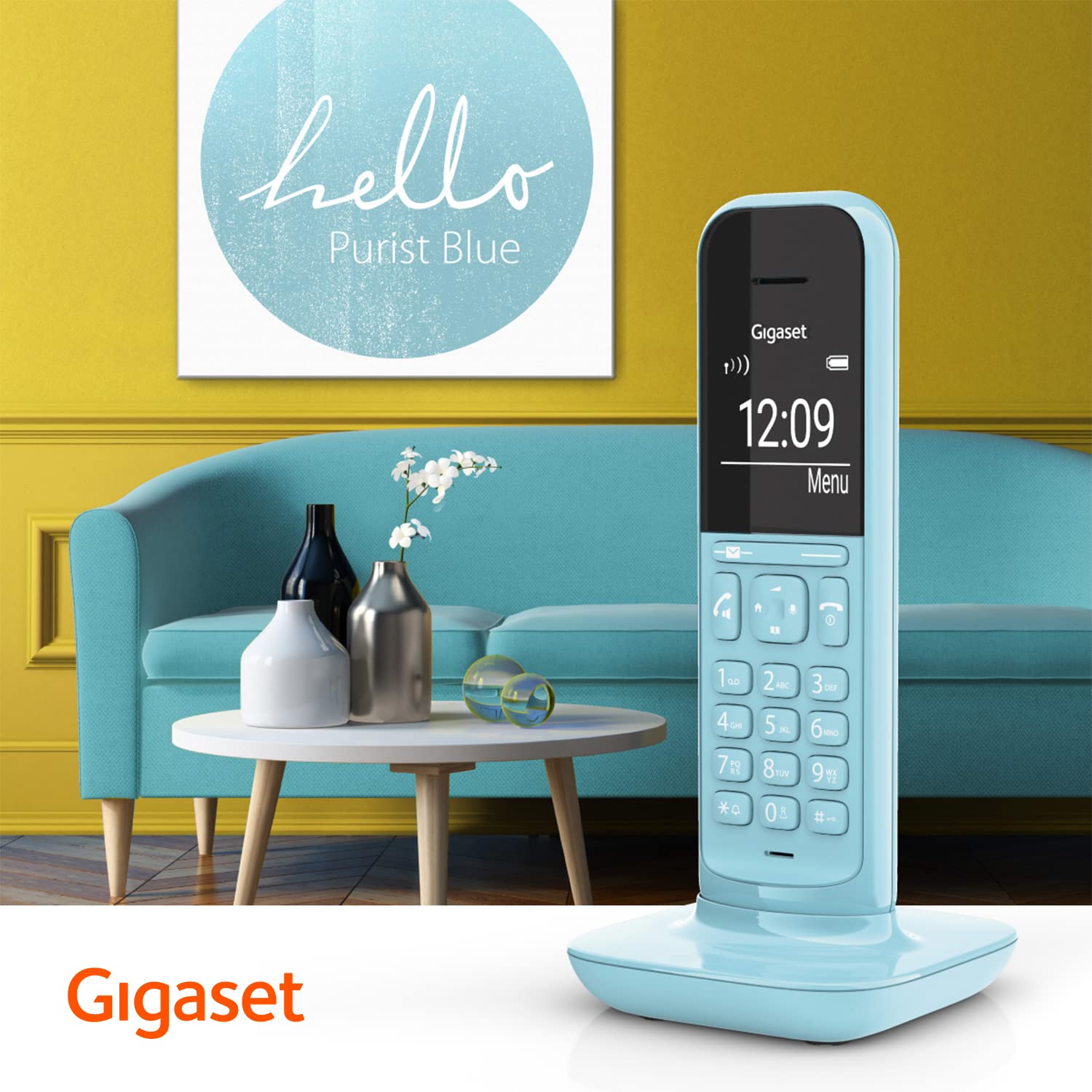 Gigaset CL390HX - Design DECT-Mobilteil mit Ladeschale - Fritzbox-kompatibel - Schnurloses Telefon für Router und DECT-Basis - Direktwahlfunktion - Schutz vor unerwünschten Anrufen, purist blue