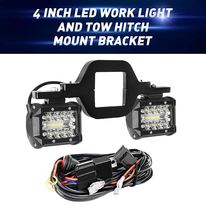 Buy EBESTauto Tow Hitch LED Lights with Harness, 4 Inch Hitch LED Work