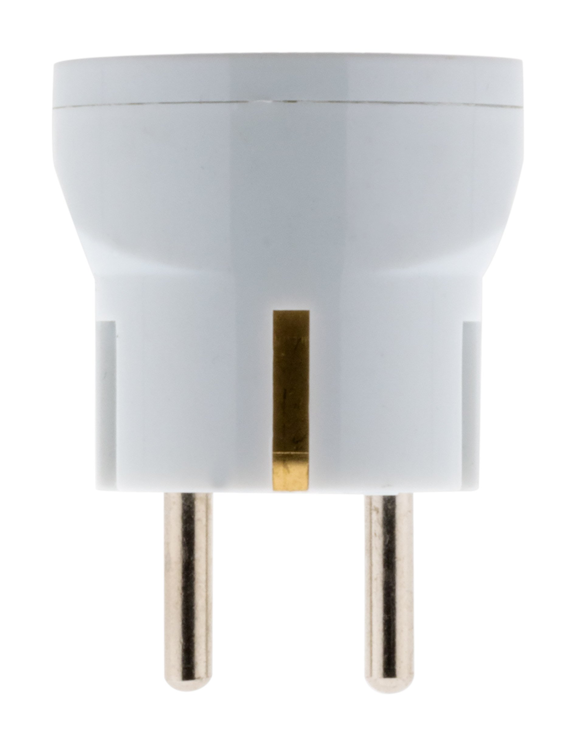 Zenitech - Adaptateur Prise Voyage France vers Italie - Mâle France/Femelle Italie avec Terre - Blanc - Compatible 230V, 16A, 2300W - Sécurisé pour Appareils Électroniques - Design Compact pour Voyage