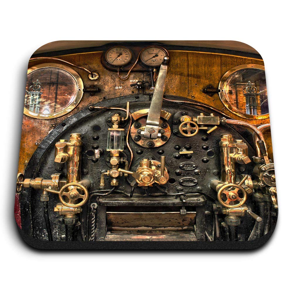 Destination Vinyl Ltd Multicolor 1 X Square Mdf Fridge Magnet - Locomotive Train Footplate 2183