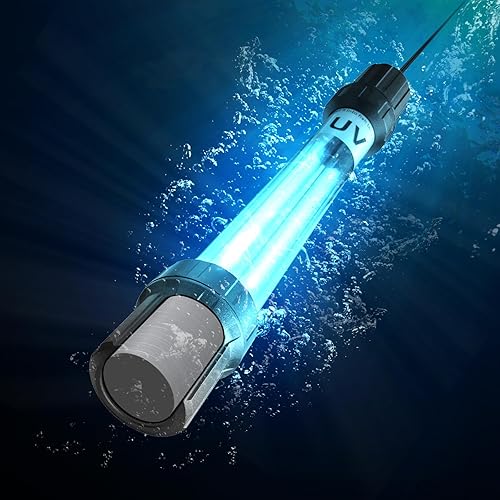 Luz UV de acuario de 18 W para 100-1000 galones, clarificador de agua de estanque UV para estanque Koi, piscina, spa, tanque de peces grande, luz UV