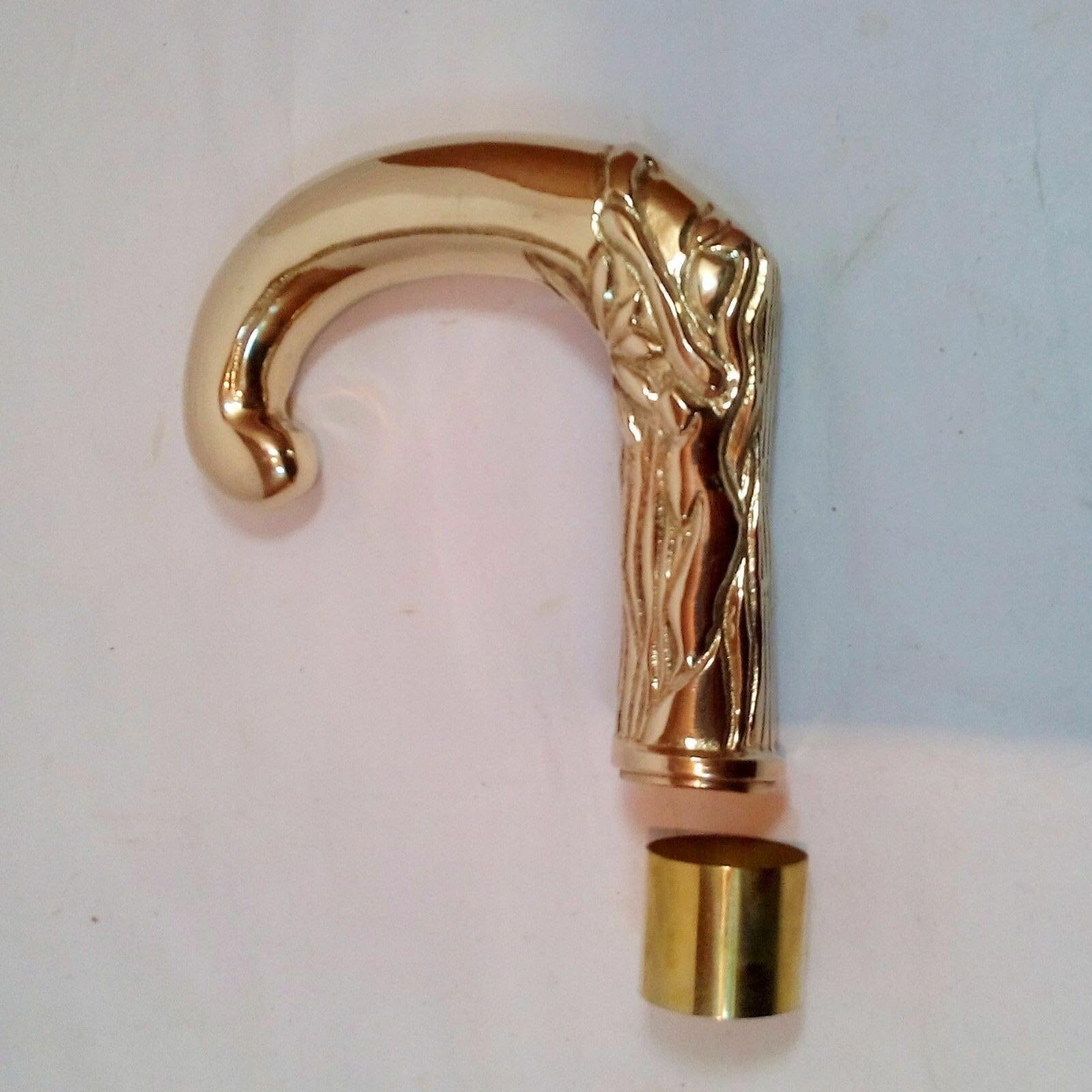 TVK Brass Designer Handle Victorian Style for Wooden Walking Stick |Cane Handle | Polished Brass Finish | Vintage Luxury Walking Stick Handle-picture-25