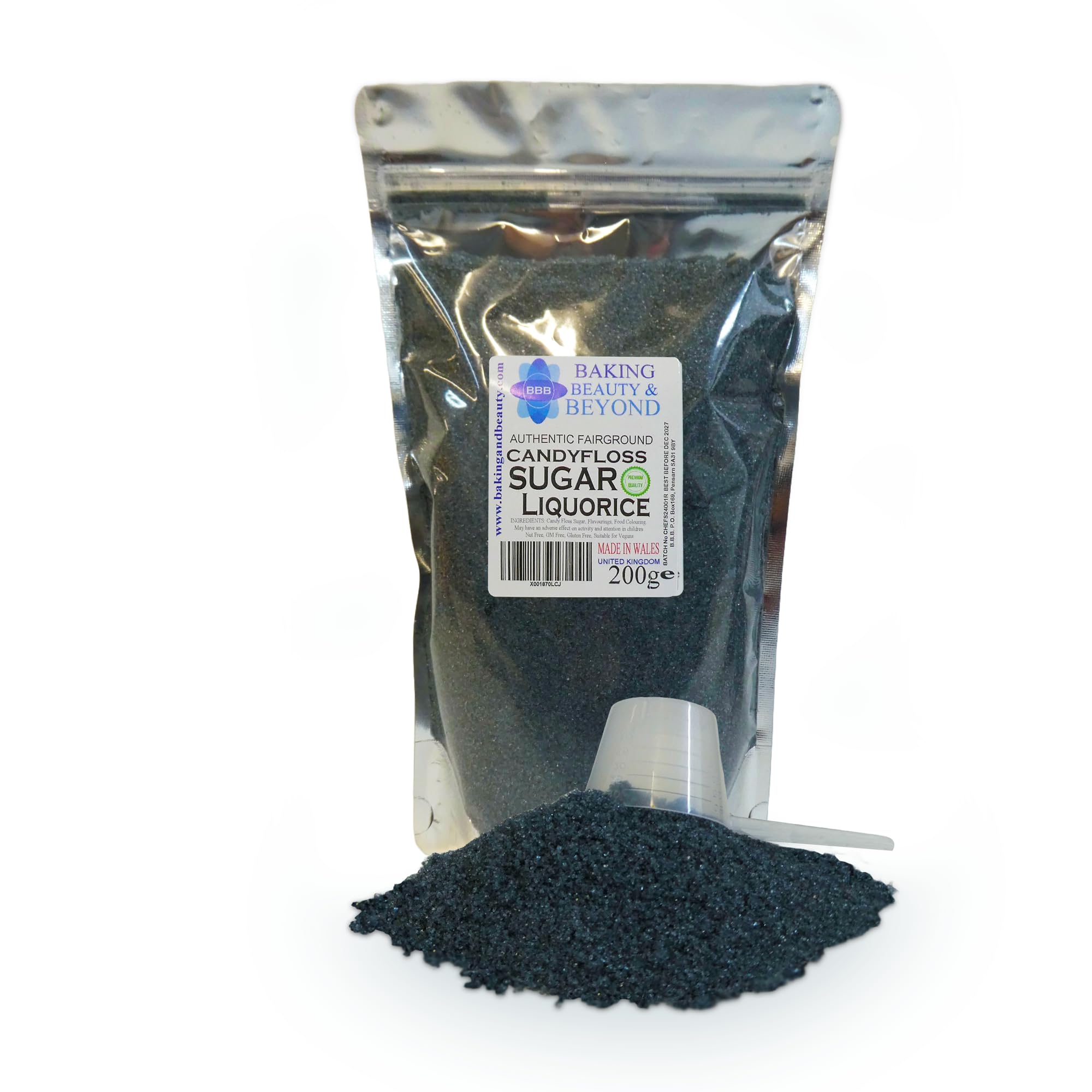 Baking Beauty and Beyond Premium Candy Floss Sugar 200g - Liquorice Flavour