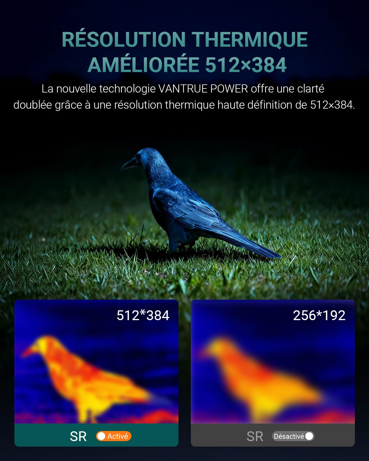 TS1 Caméra Thermique pour Android, Caméra Infrarouge avec Super Résolution 512×384, 25HZ Taux de Rafraîchissement, -20°C à 550°C, Zoom 15x, USB-C, Noir