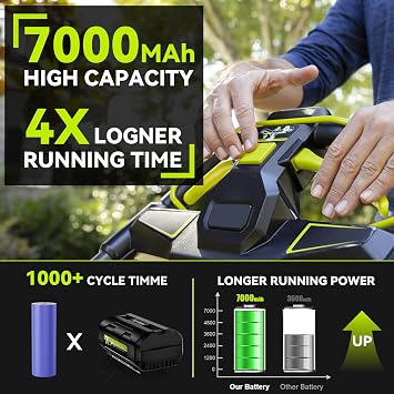 Bonacell 40V 7.0Ah Replacement for Ryobi 40V Lithum Battery OP4050A OP40601 OP4040 OP4030 OP4050 OP4026 OP40261 OP40201 OP40401 OP4060A RY40200 Cordless Power Tools with LED Indicator