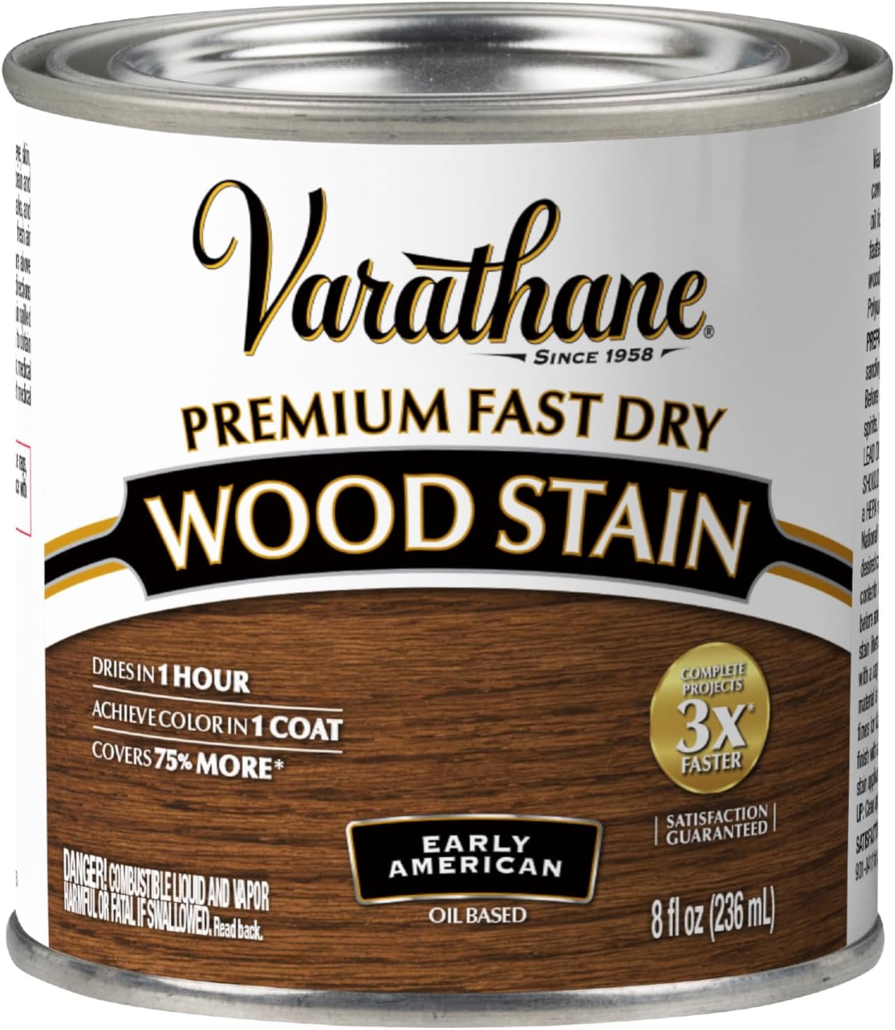 Varathane Premium Fast Dry Wood Stain Early American Half Pint | 1-Hour Dry, 1-Coat Coverage for Furniture, Cabinets, Trim