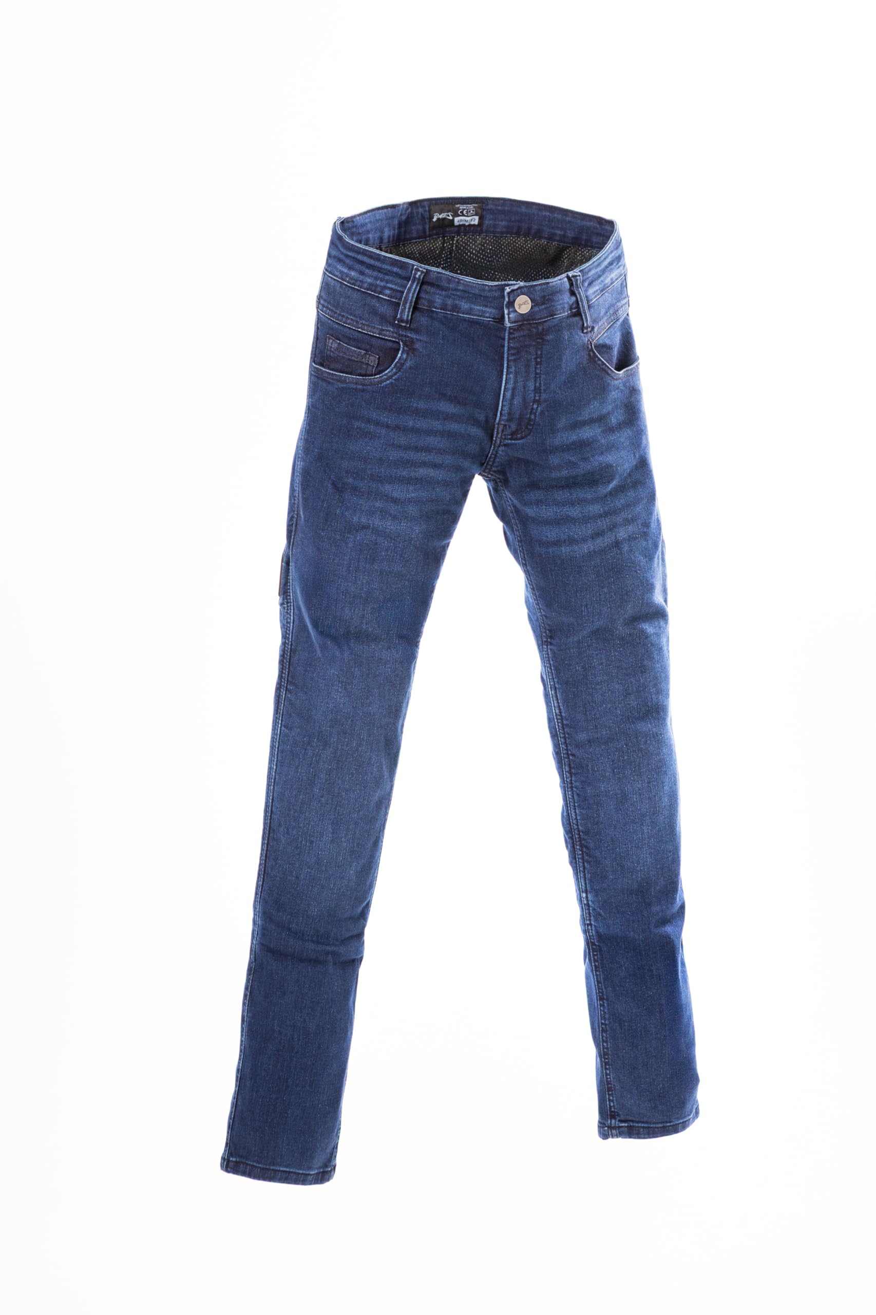 PARS San Remo Pantalon de moto en jean Kevlar Denim Slim Fit avec protections incluses Bleu pour homme