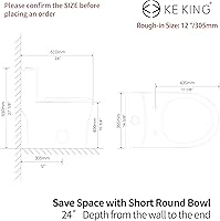 Vista 4 de Inodoro compacto de una pieza de 24 pulgadas de profundidad, silencioso, doble y potente inodoro pequeño para baño pequeño, inodoro que ahorra