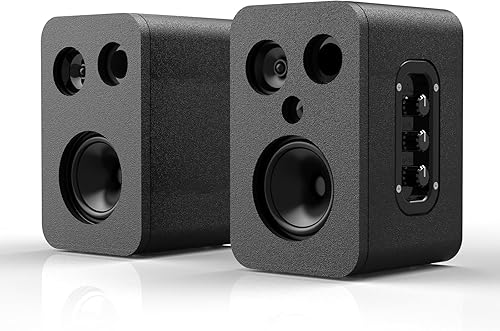Altavoz para estantería, altavoz activo Bluetooth 5.4 de 60 W, carcasa de madera, subwoofer 3D, sonido envolvente, altavoz Bluetooth, para el hogar,