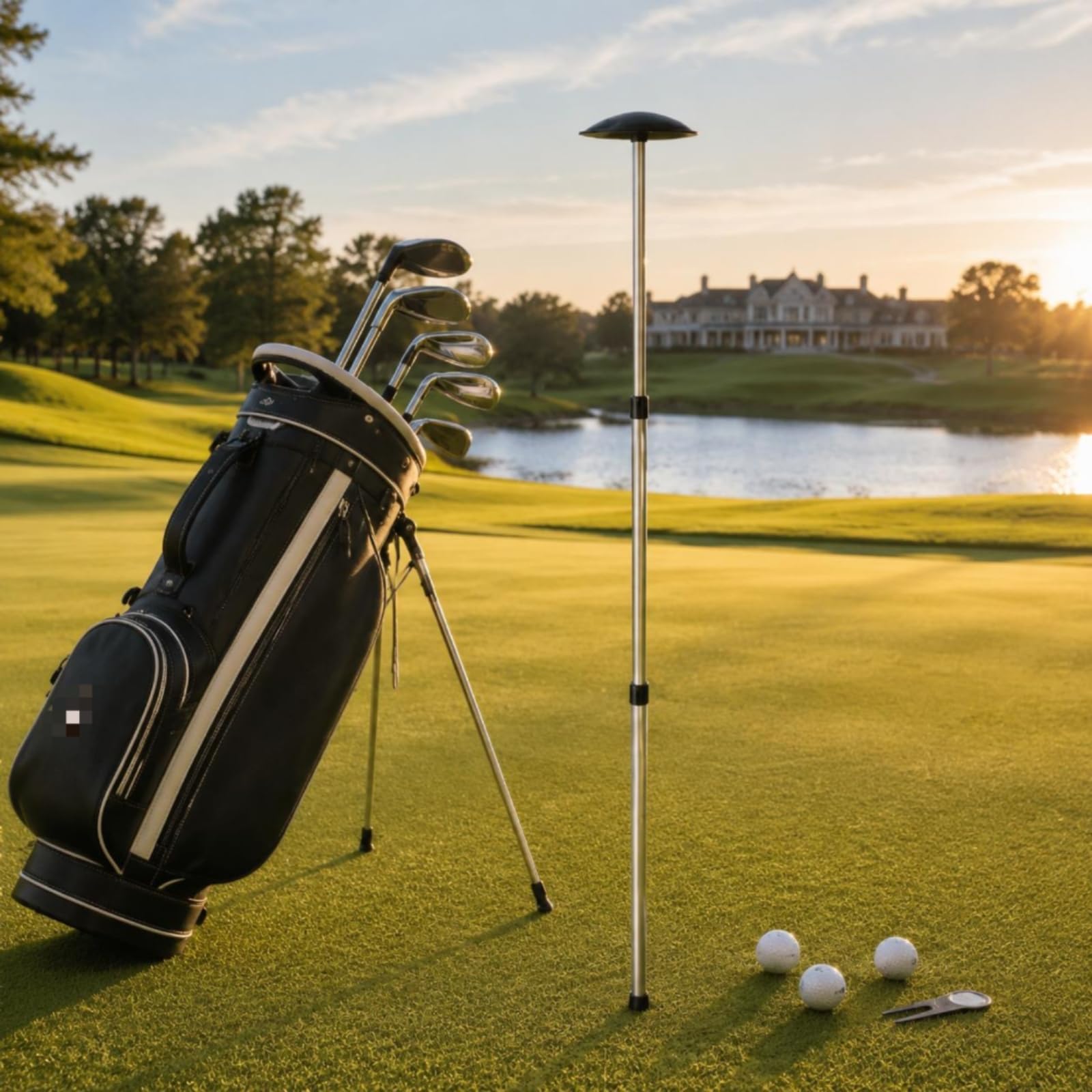 Soporte para Equipo de Golf Soporte Vertical Barra Funcional Accesorio Sencillo Material Portátil Adecuado para Práctica en Campo Uso Doméstico y Traslado