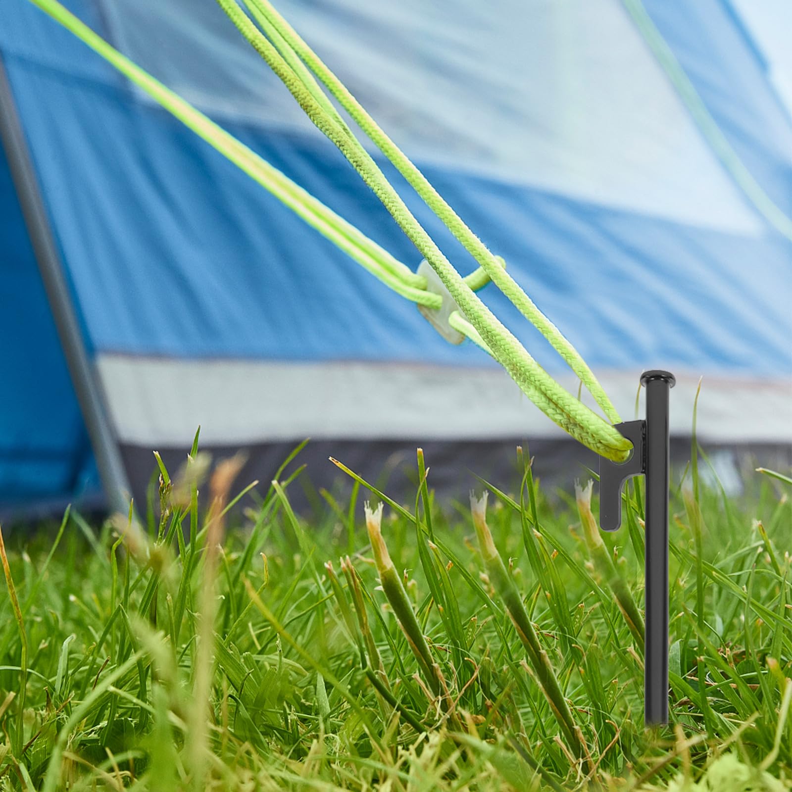 Ciieeo 4 Piquets de Tente en Acier Robustes 40cm pour Camping Extérieur, Faciles à Retirer, Accessoires Indispensables pour Tentes et Auvents