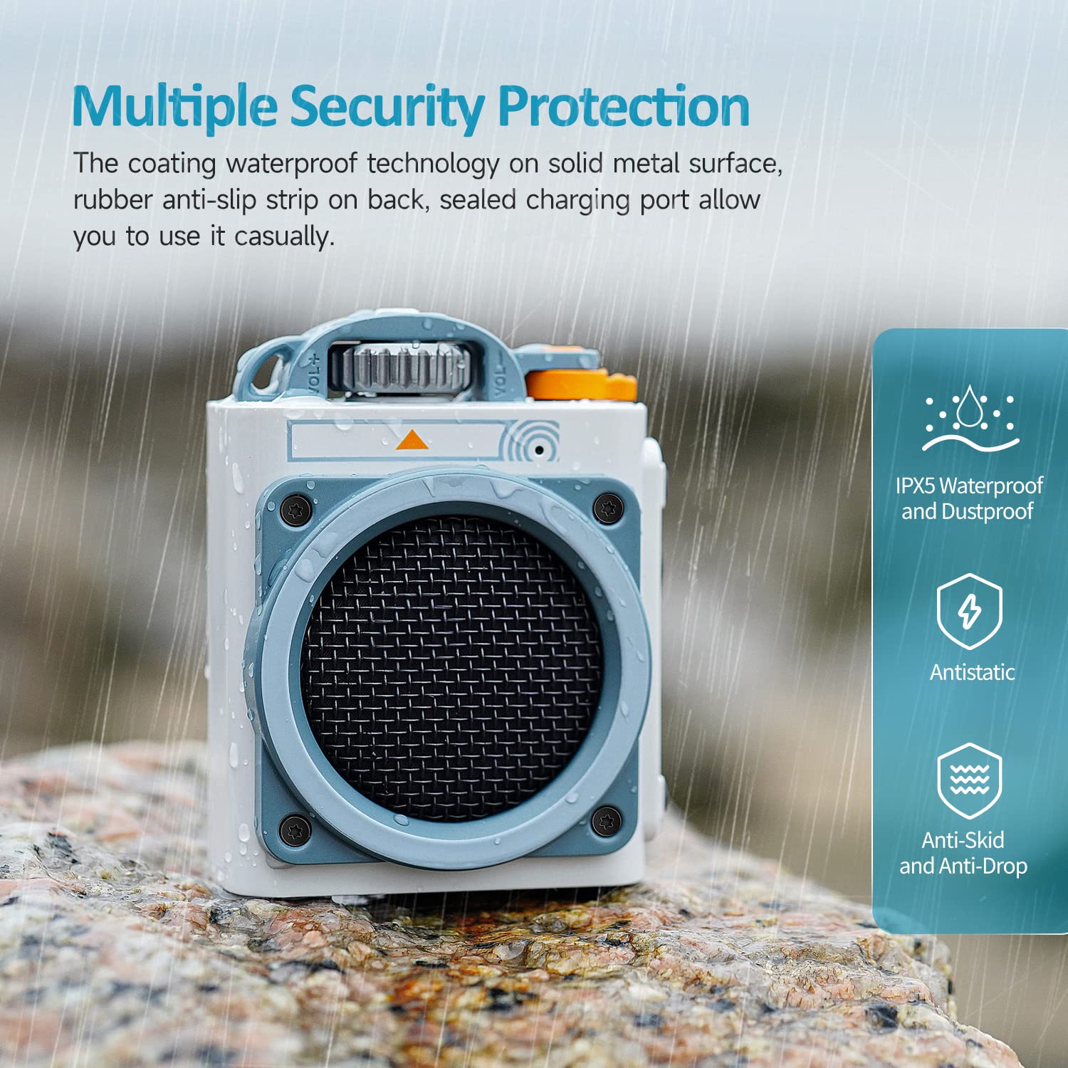 Muzen Portable Bluetooth Speaker, Wild GO IPX5 Waterproof Speaker, Small Bluetooth Speaker, Loud Stereo Sound,Best Wireless Speakers for Outdoor Travel Camping, view 5
