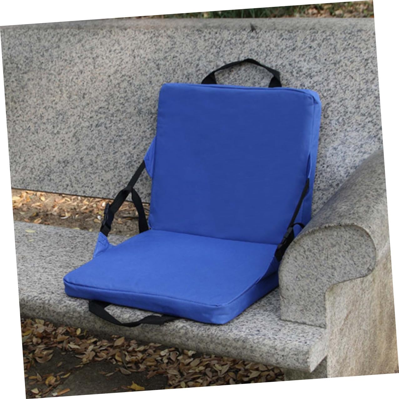 Portable Outdoor Chair Cushion with Back Support Oxford Cloth and Pearl Cotton Stadium Seat Pad for Camping Picnic Sports Events Lightweight and Wear-Resistant Blue Cushion