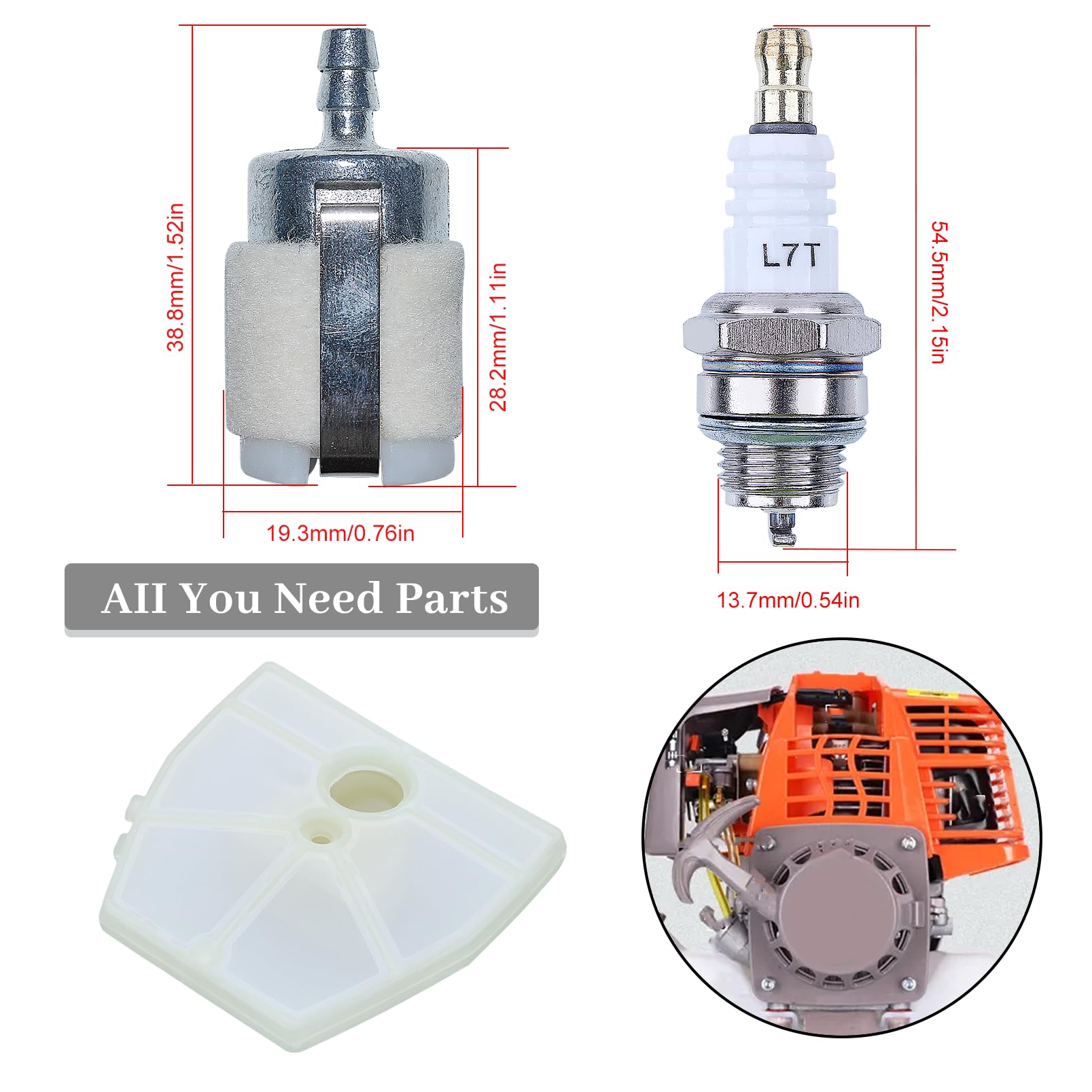 SPERTEK Filtre à Air Pour Tronçonneuse Echo CS-590, CS-600P, CS-620 Rep
