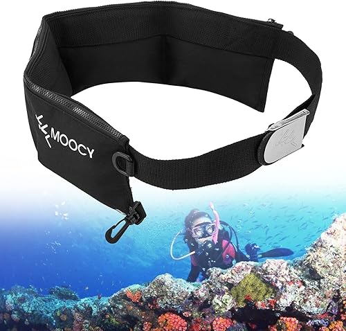 Miniatura 8 de MOOCY Cinturón de peso, 4 bolsillos para accesorios de buceo en apnea, apto para cintura de 32 a 52 pulgadas