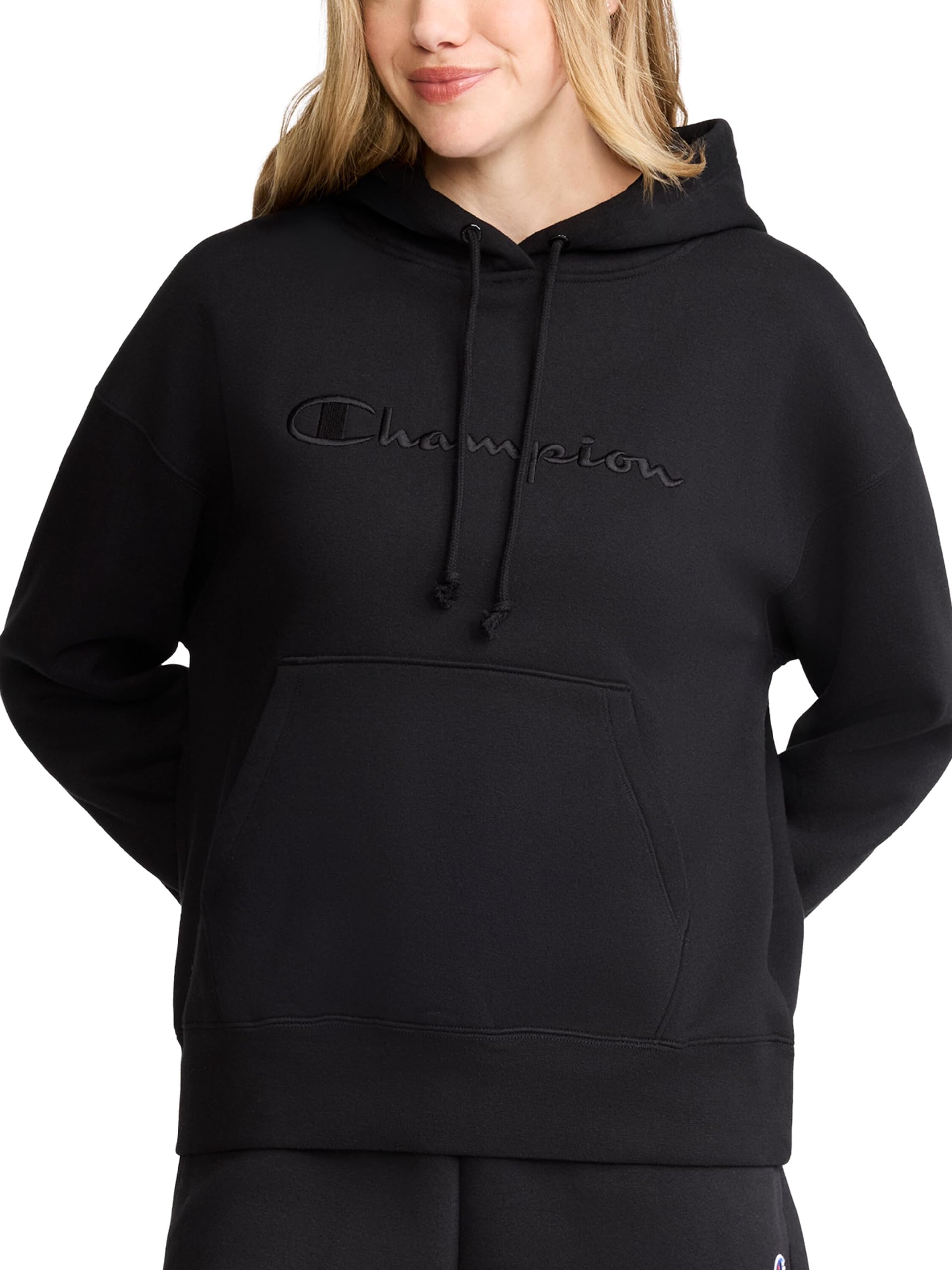 Women's Pullover Fleece Hoodie, Loose Fit, Midweight, Script Logo, Available in Regular and Plus