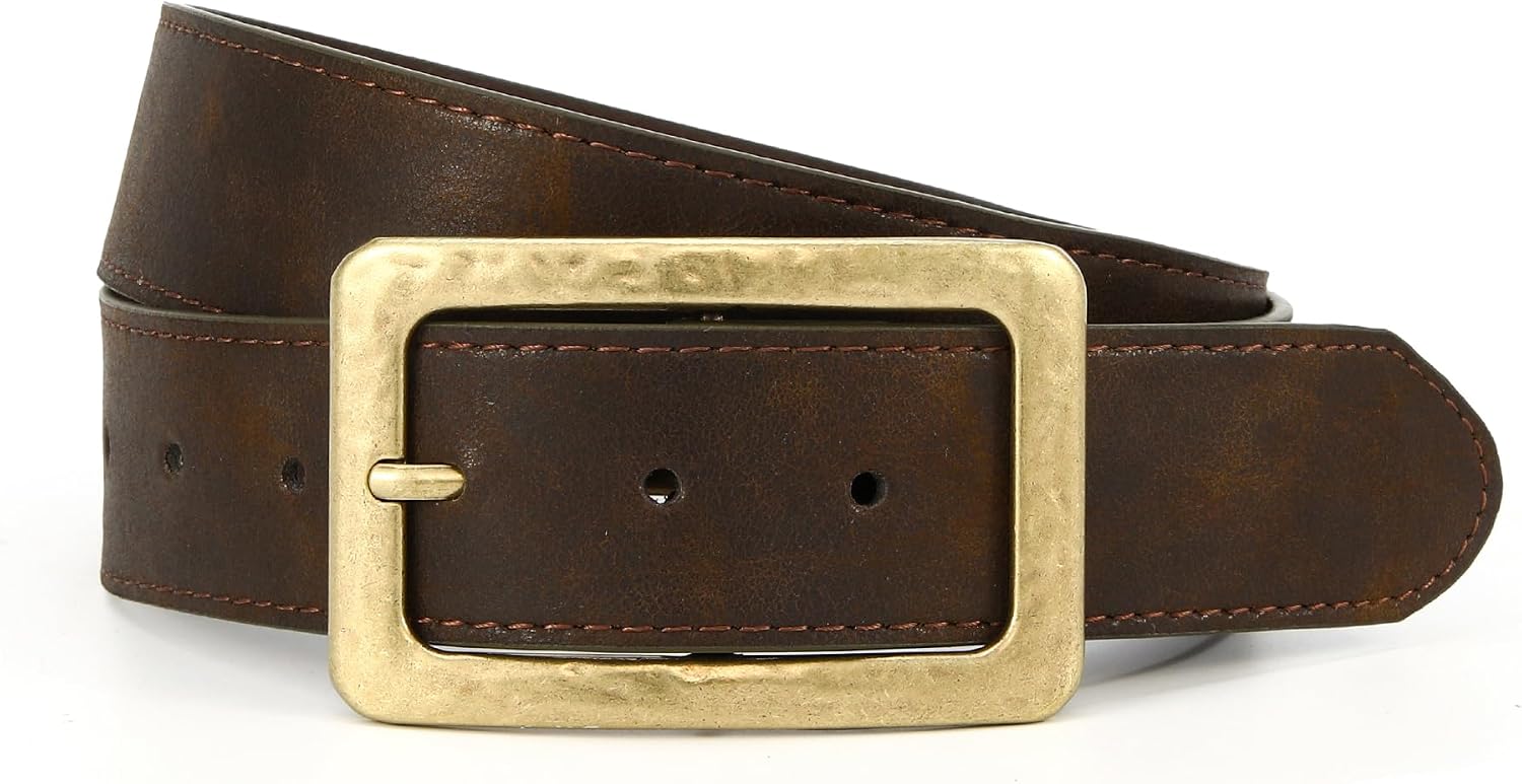 HOTWILL Wide Belts for Women Dresses Jeans Chunky Faux Leather Ladies Waist Belt with Vintage Gold Buckle