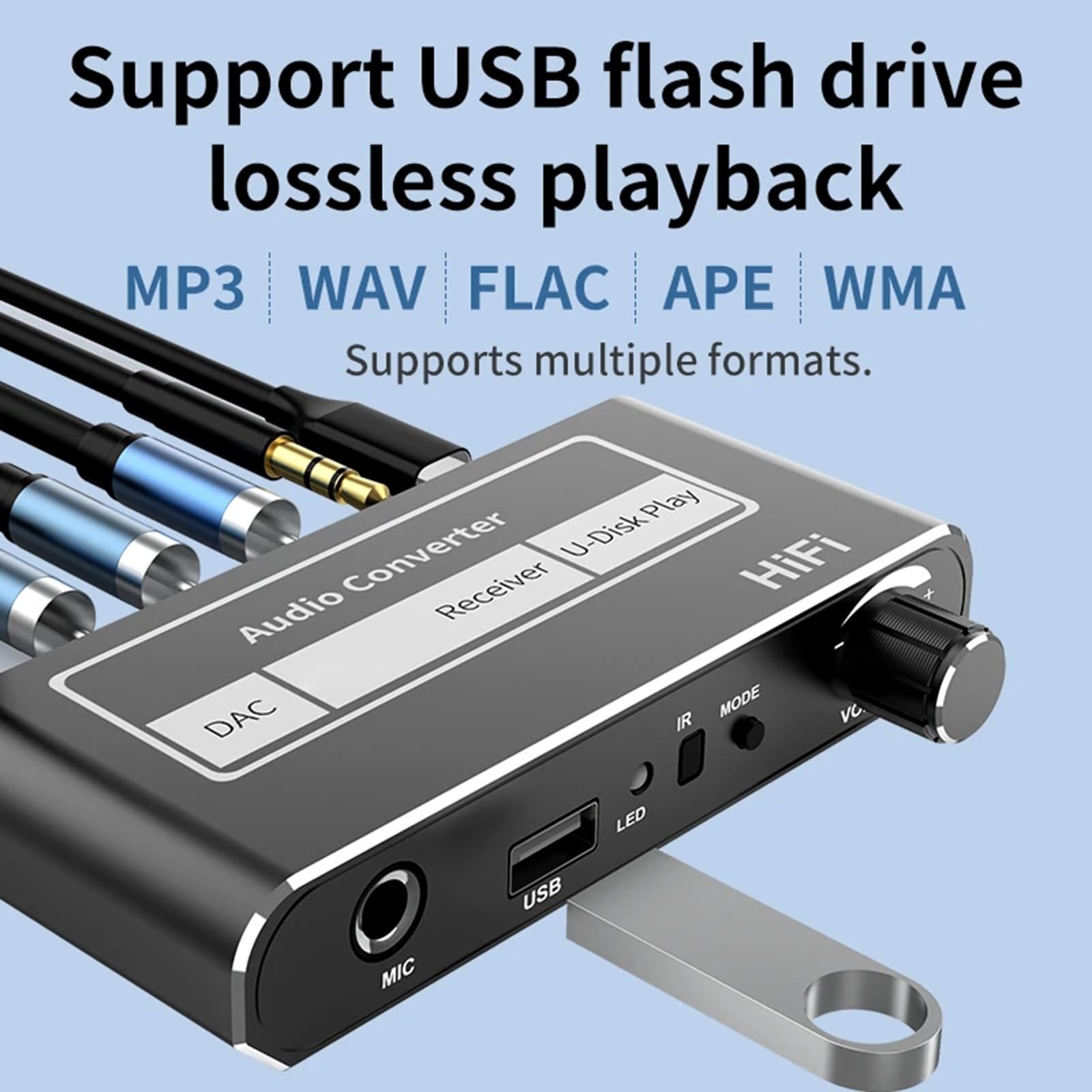 Adapter audio Bluetooth 5 2 AUX RCA koncentryczny USB