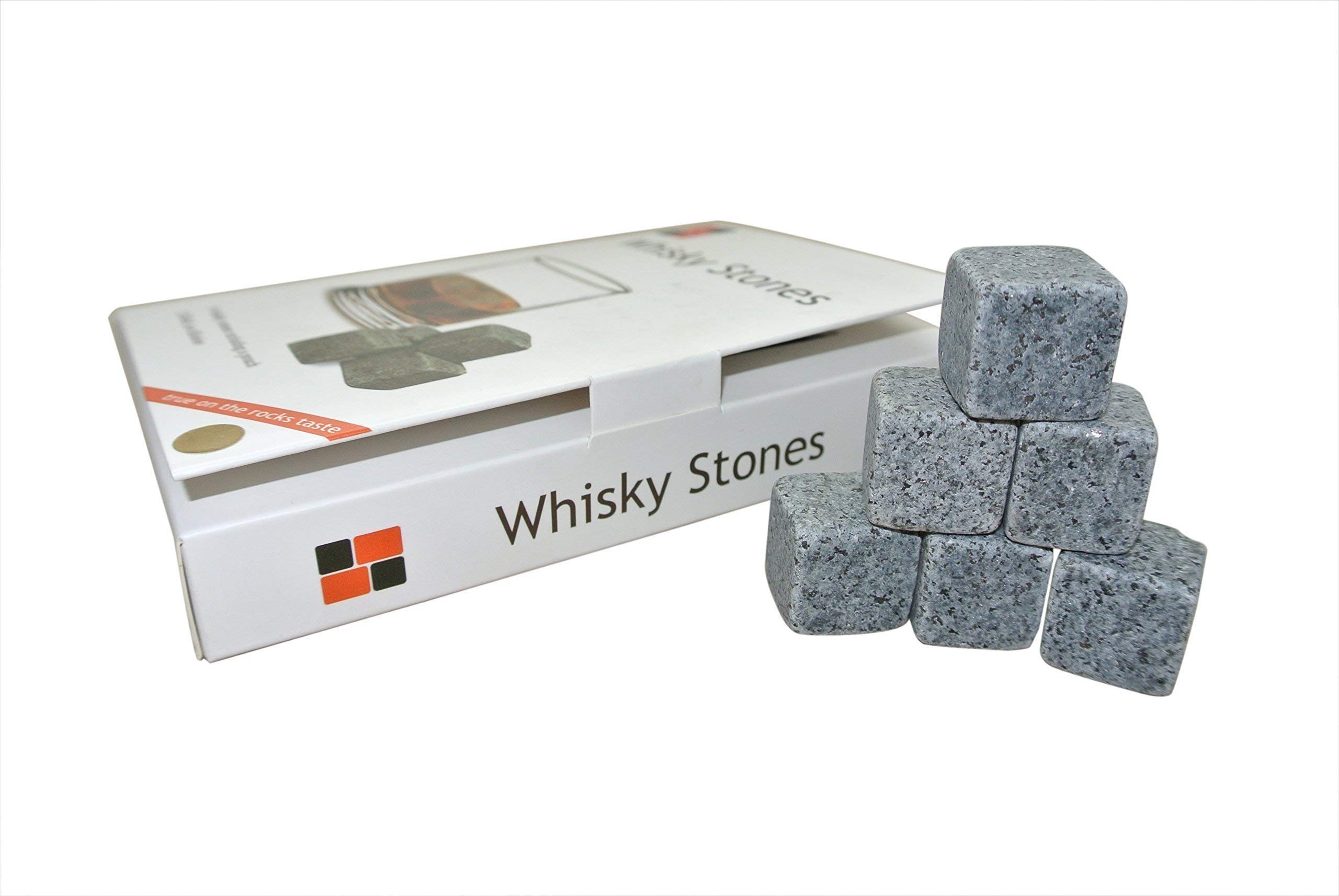 Perfect Gift for him HIGH Quality Whiskey Stones Gift Set of 9 Natural Granite Reusable Chilling Rocks with Box and Free Velvet Pouch