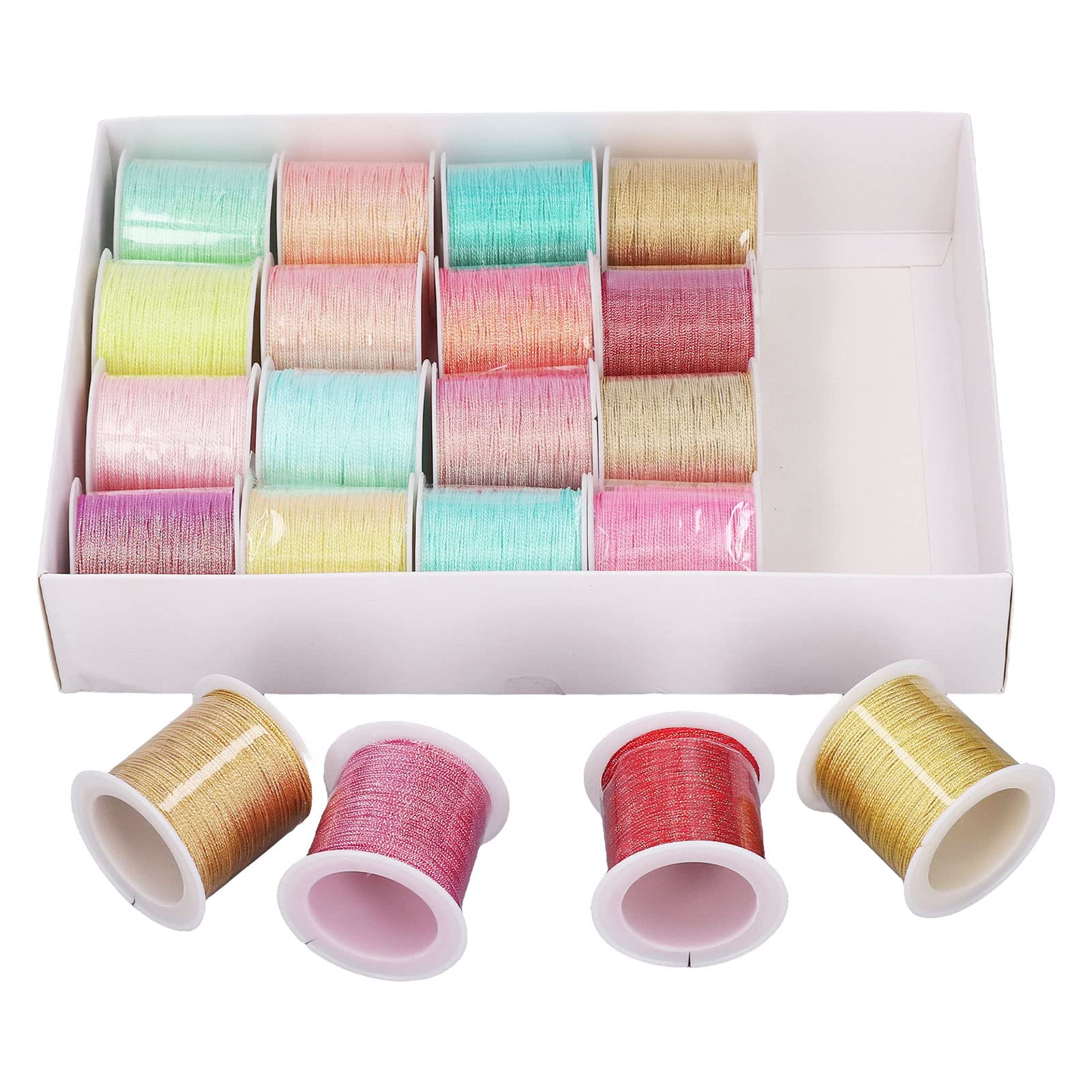 Juego de Regalo de Hilo de Bordar de 9 Hebras, 20 Piezas de Colores Vibrantes para Coser a Mano, Manualidades, Poliéster, 35 M