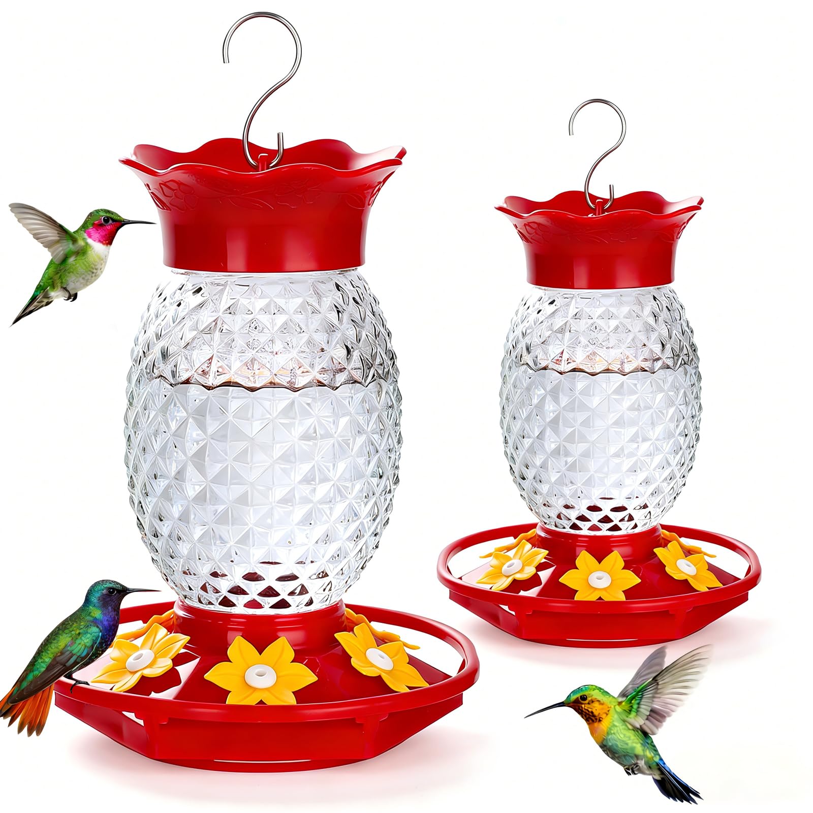 Mangeoire pour colibri facile à nettoyer en verre transparent pour stopper fourmis et abeilles