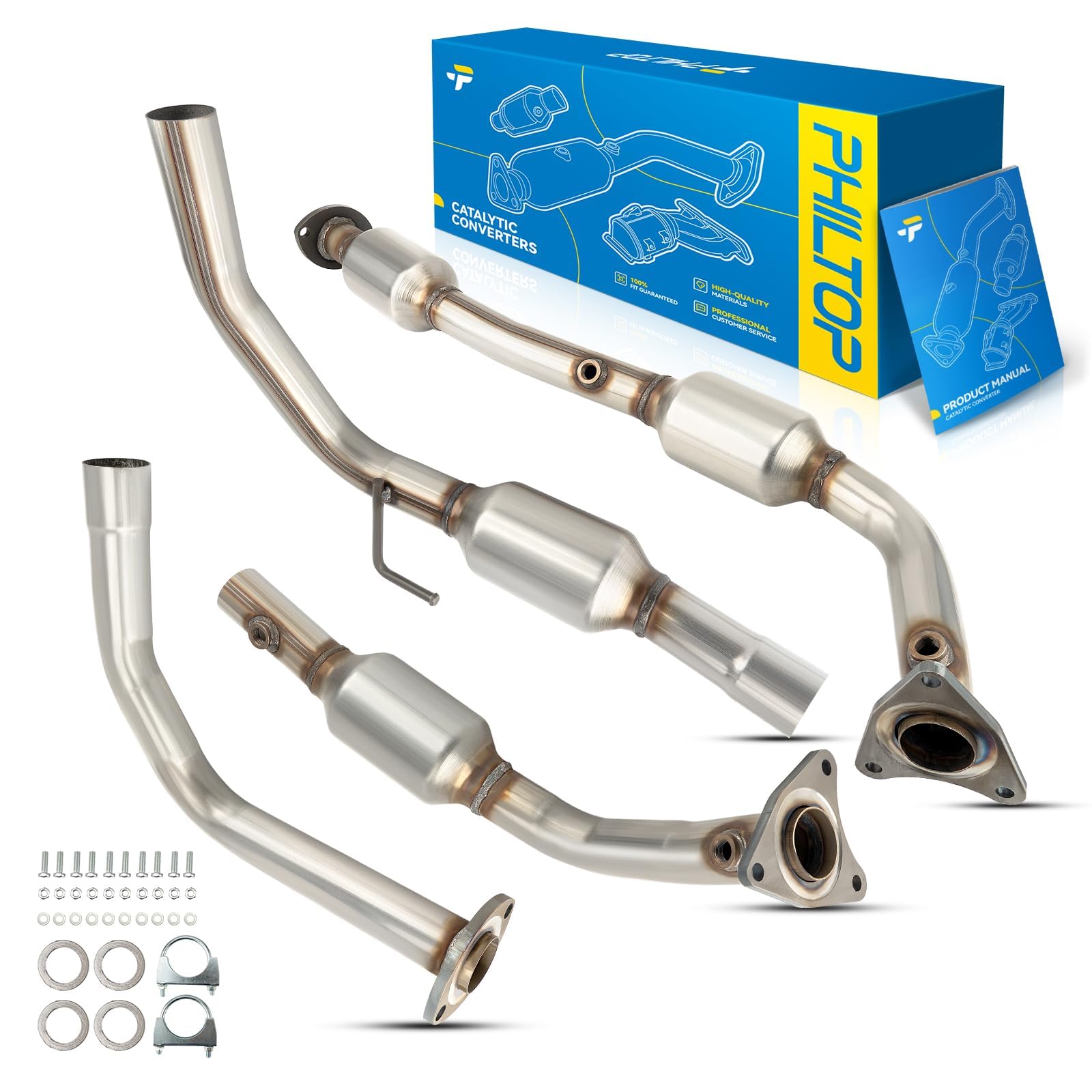 PHILTOP Left and Right Catalytic Converter Kit Direct-Fit Fit For 2007-2019 Tundra 4.6 5.7L - Replace# 56250, 643119, 40868, 54723, 642109, 40869