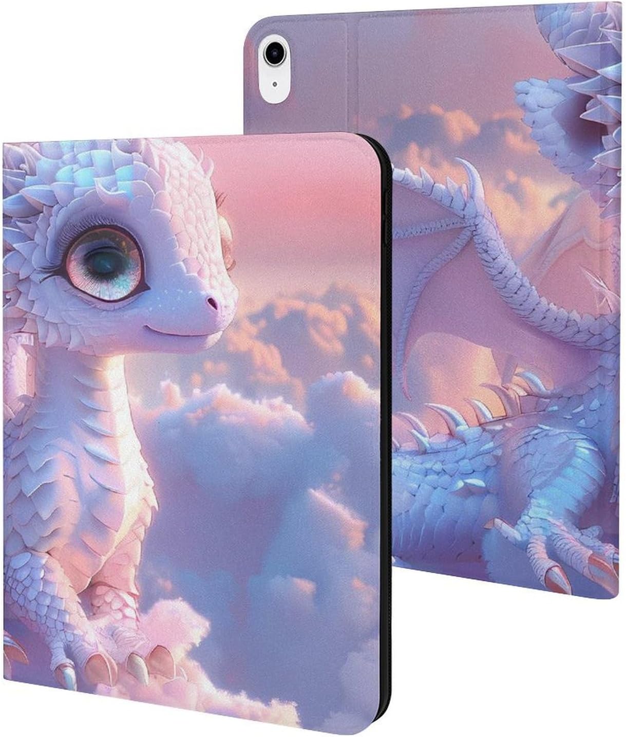 Cute Dragon Printed Case Trifold Stand Protective Cover Compatible with iPad 10代 (10.9in)