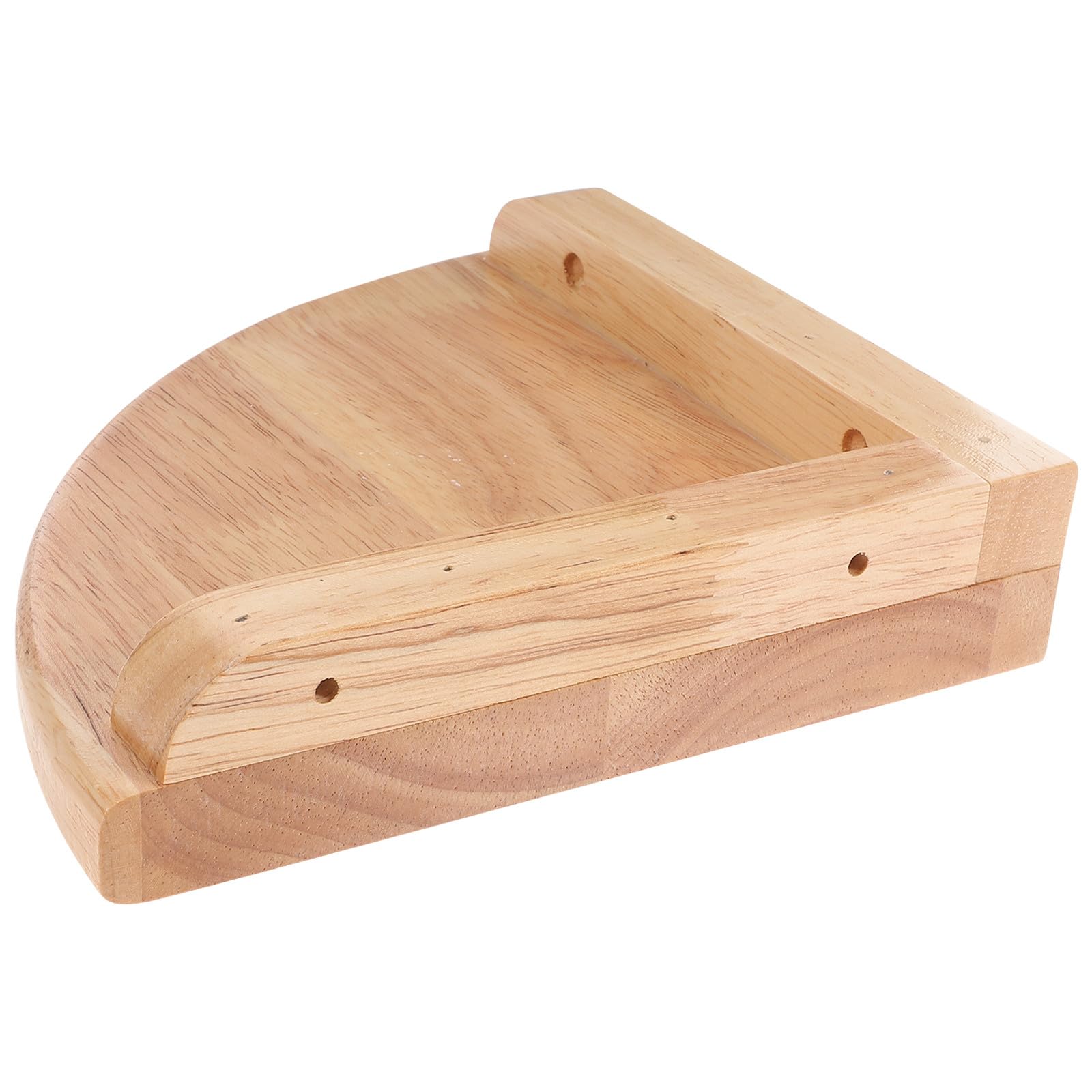 YUANCHUTOP Water-Resistant Oak Corner Shelf - Fan-Shaped Wall-Mounted Storage Rack for Kitchen & Bathroom - 18cm Floating Display Shelf for nized Space