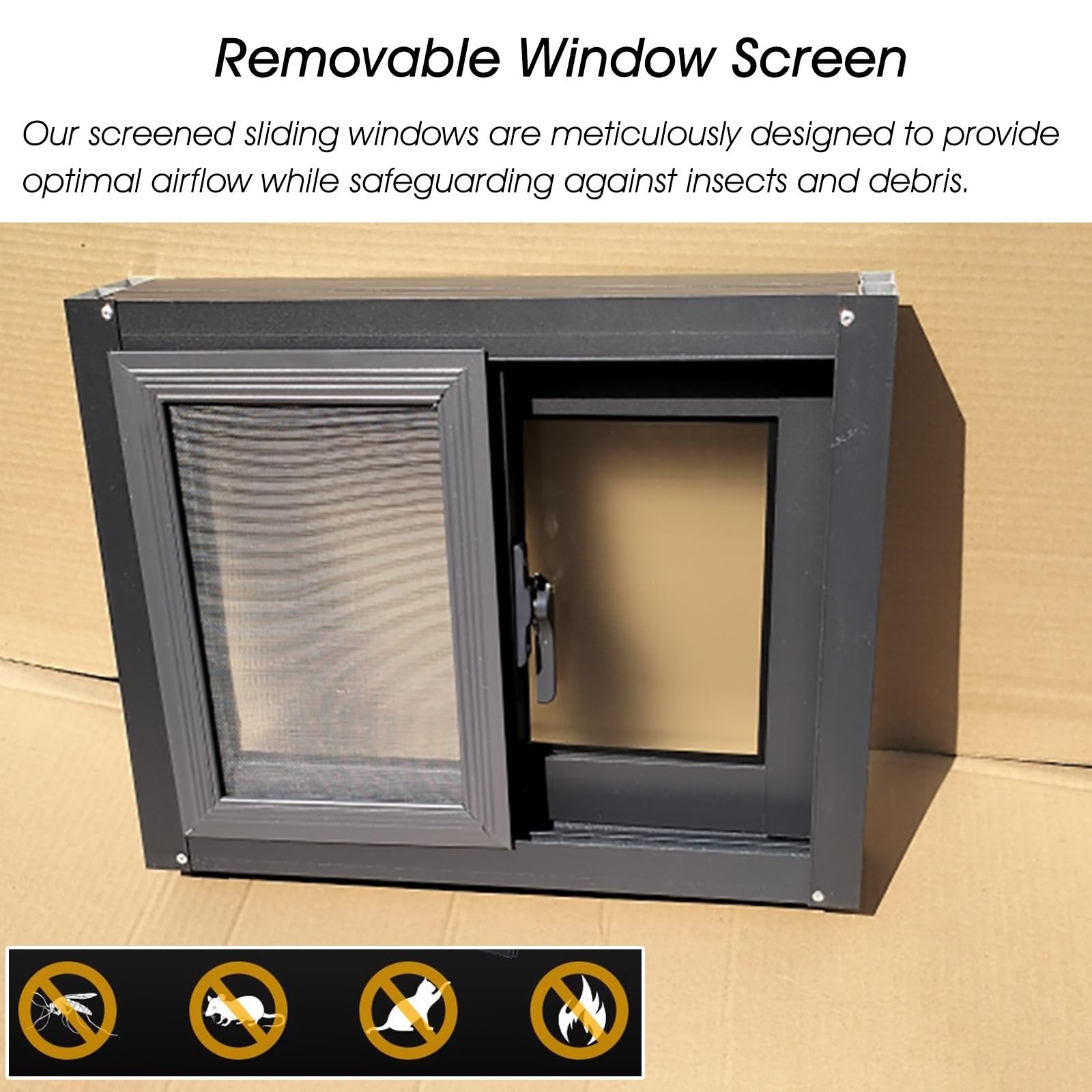 Finestra Scorrevole Per Seminterrati E Fienili - Vetro Temperato 4mm Con Zanzariera, Diverse Misure - Foto 11