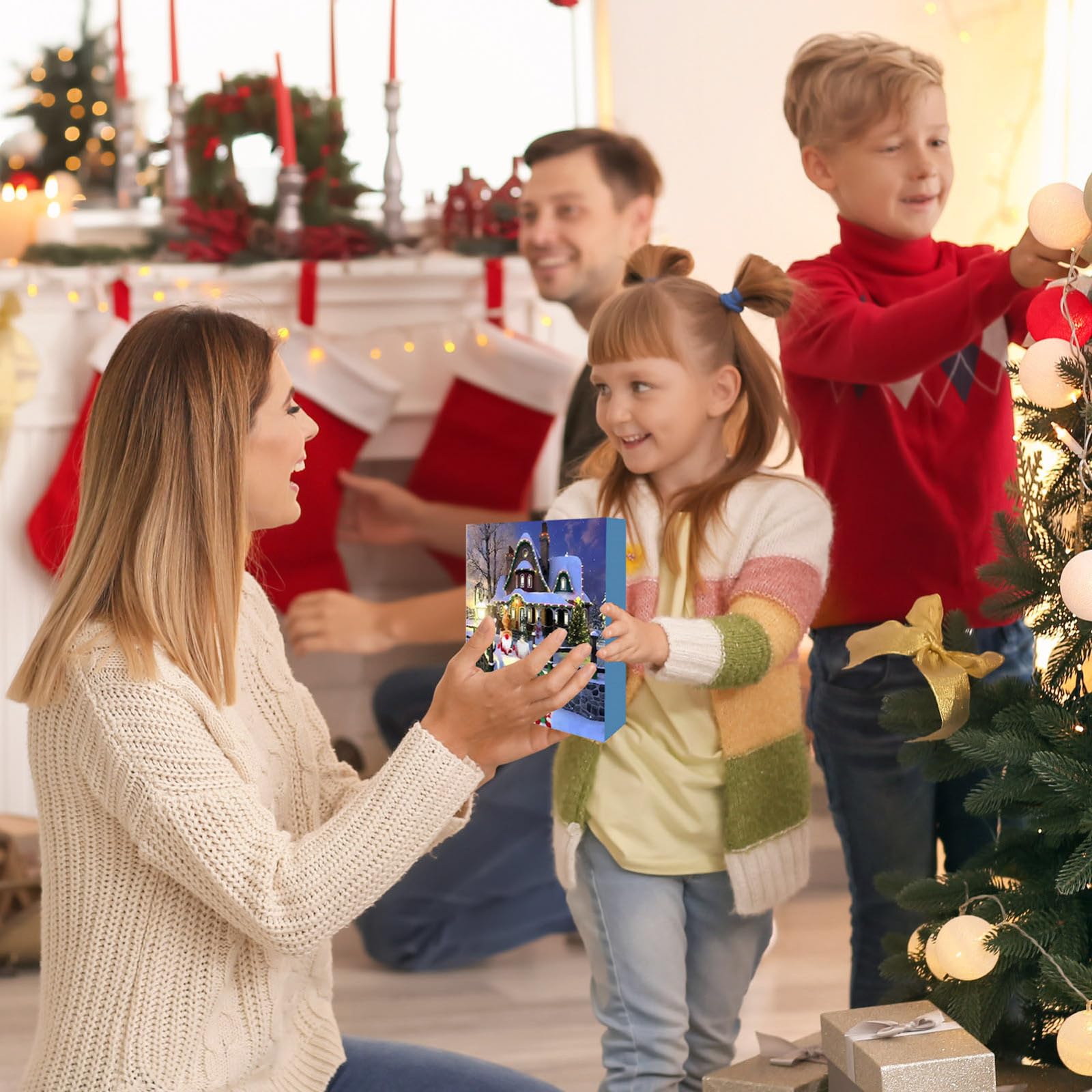 Calendario dell'avvento 2025 con gnomo e 24 gnomi di peluche, calendario dell'avvento di Natale, decorazioni natalizie, regali per bambini, ragazzi, adulti, uomini (bianco)