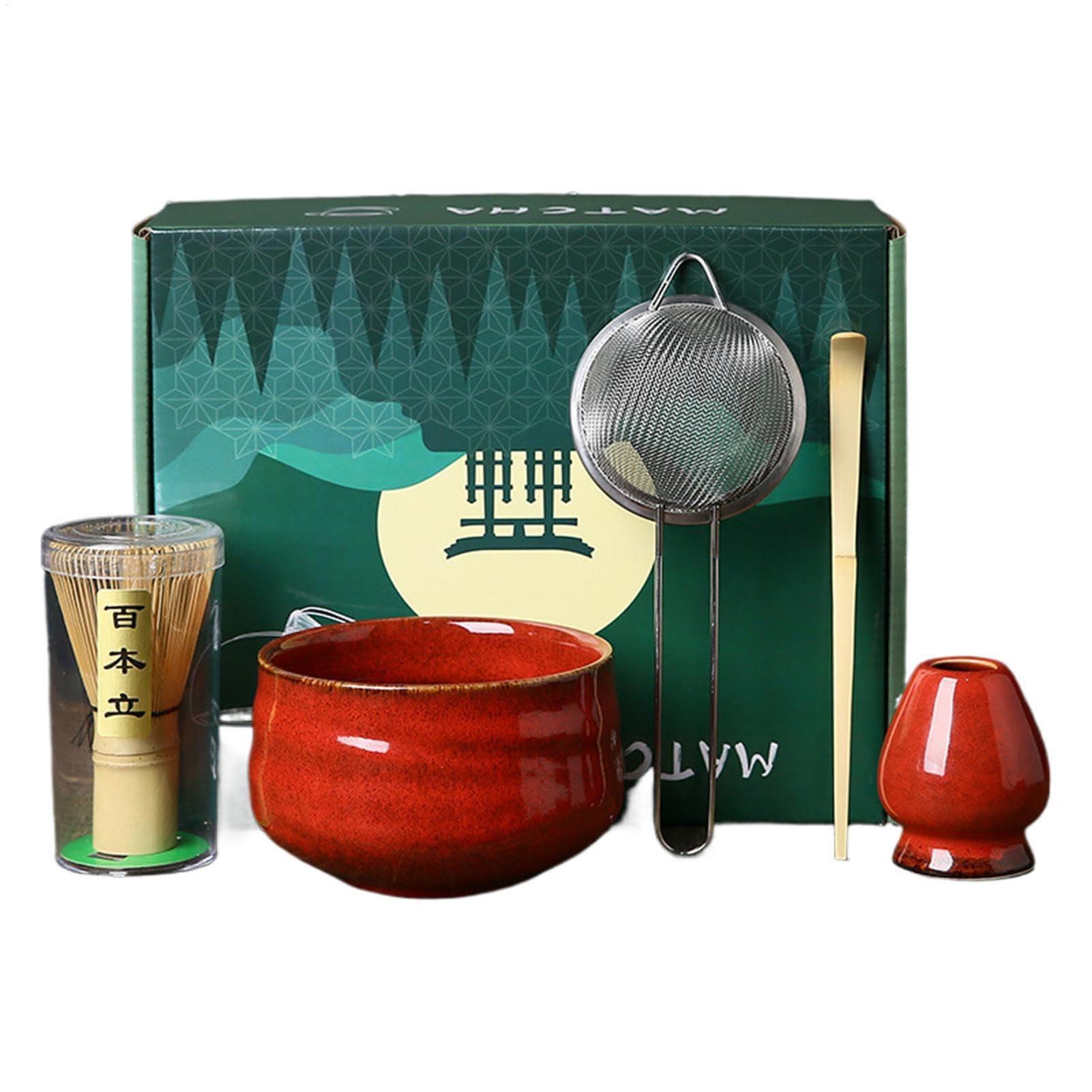 Matcha Whisk And Bowl - Matcha Whisk Set | Matcha Kit Matcha Bowl 5 Pieces Matcha Maker | Matcha Tea Set For Making Breakfast| Matcha Making Kit For Family, Friends, Home, Daily Use