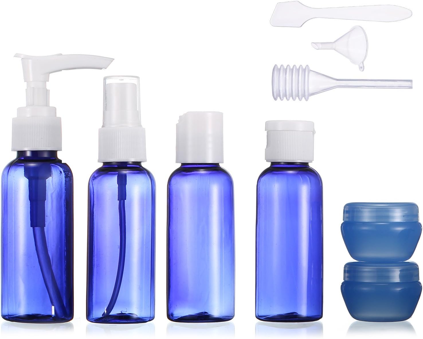 Turelifes 9 Pieces Travel Bottles Set Air Travel Bottles Liquid Containers for Cosmetic, Travel Containers for Shampoo Conditioner Lotion Toiletries (Blue)