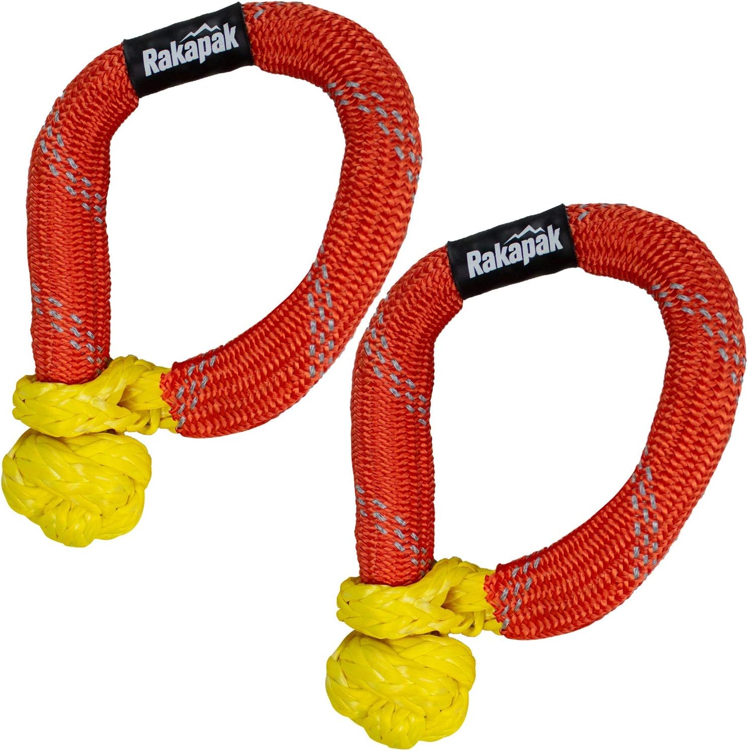 2-Pack Soft Synthetic Shackle - Soft Rope Shackle / 31,000 lbs Breaking Strength with Reflective Abrasion Sleeve for Winching (UHMWPE)