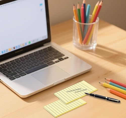 Miniatura 5 de Notas adhesivas forradas de 3 x 5 pulgadas, 8 blocs de notas adhesivas (400 hojas), notas adhesivas amarillas grandes para postes, adhesivo fácil de