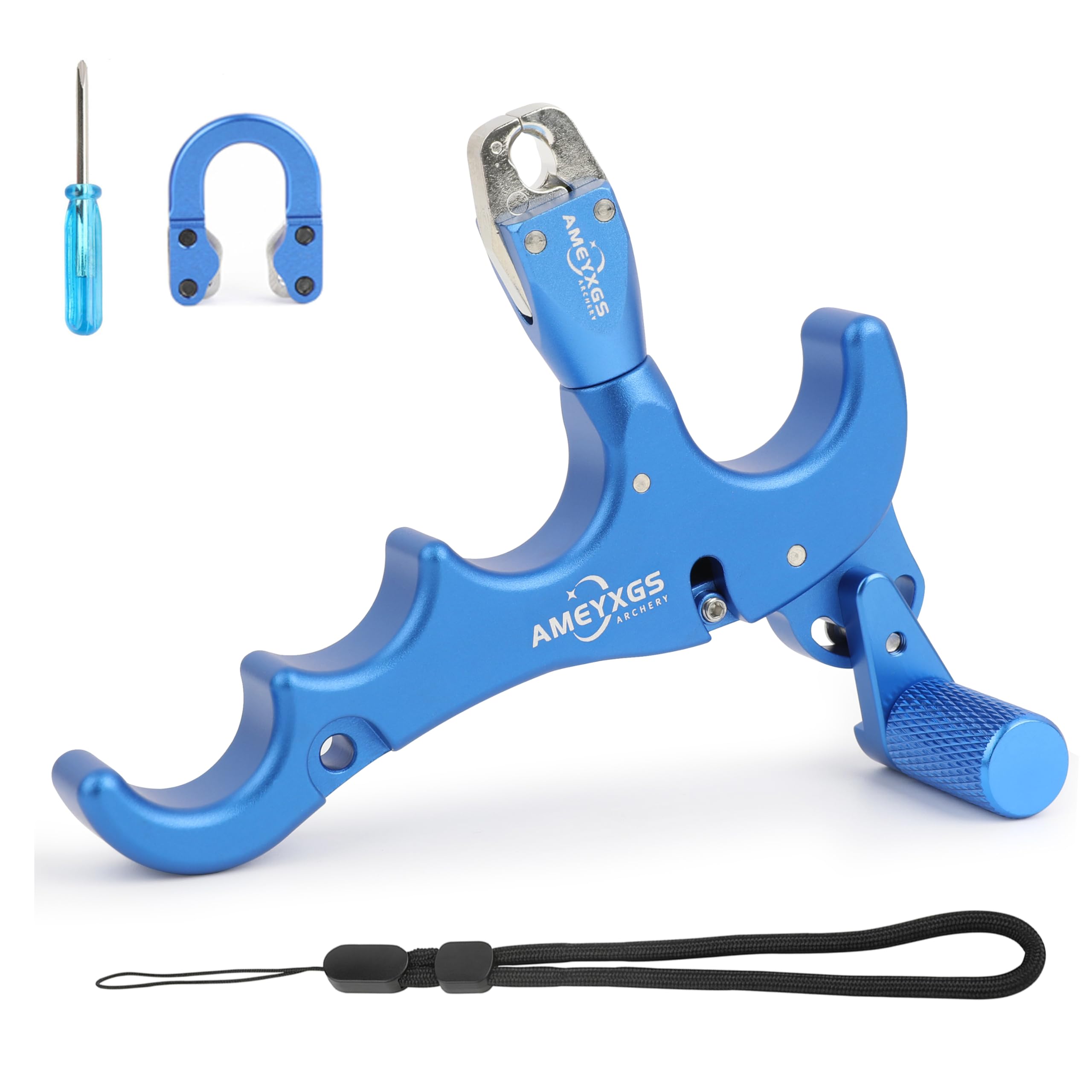 Accessoire Tir à L'arc Chasse Déclencheur Pouce Rotation 360° Pour Arc à Poulies (Compound) - Aide à La Libération 4 Doigts Couteau Bushcraft
