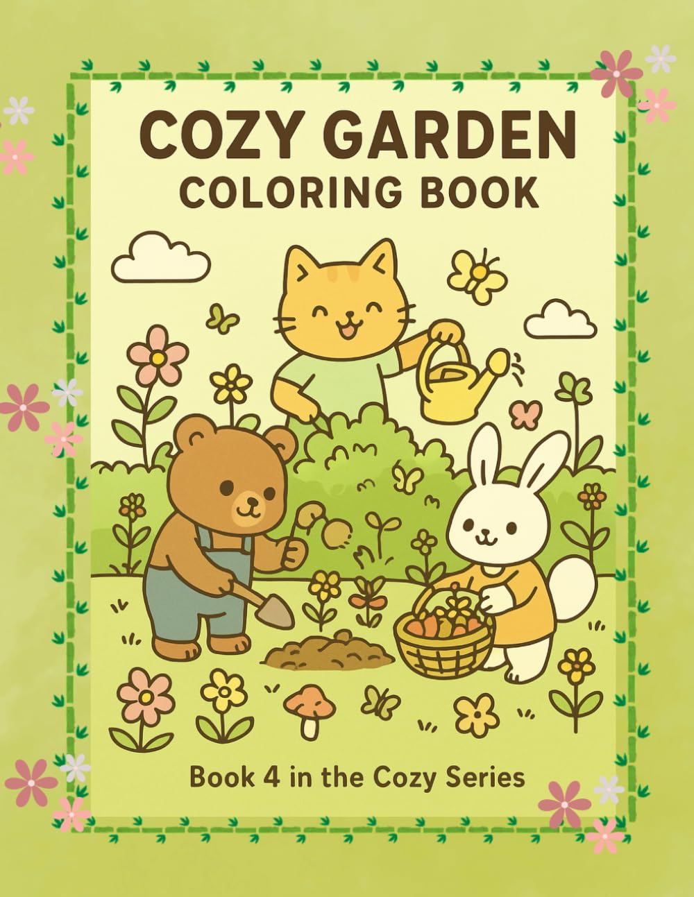 Cozy Garden Coloring Book: A Cute Kawaii Animal Coloring Book for Kids and Adult (Cozy Coloring Series)