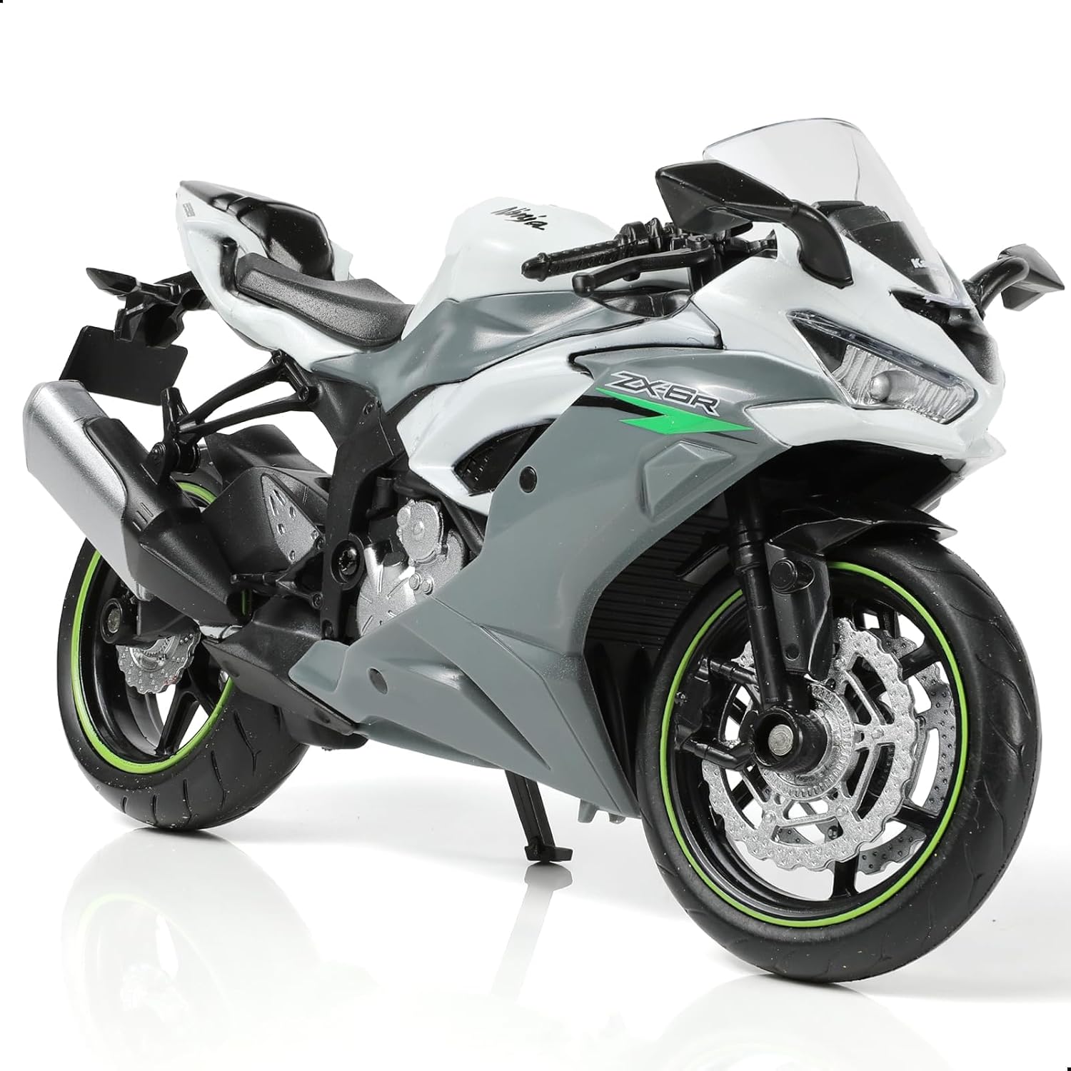 1:12 Motorcycle Model Toy for Kawasaki Ninja ZX-6R Metal Die-cast with Plastic Motorcycle Model No Assembly Required Mini Finished Moto Gift for Adult