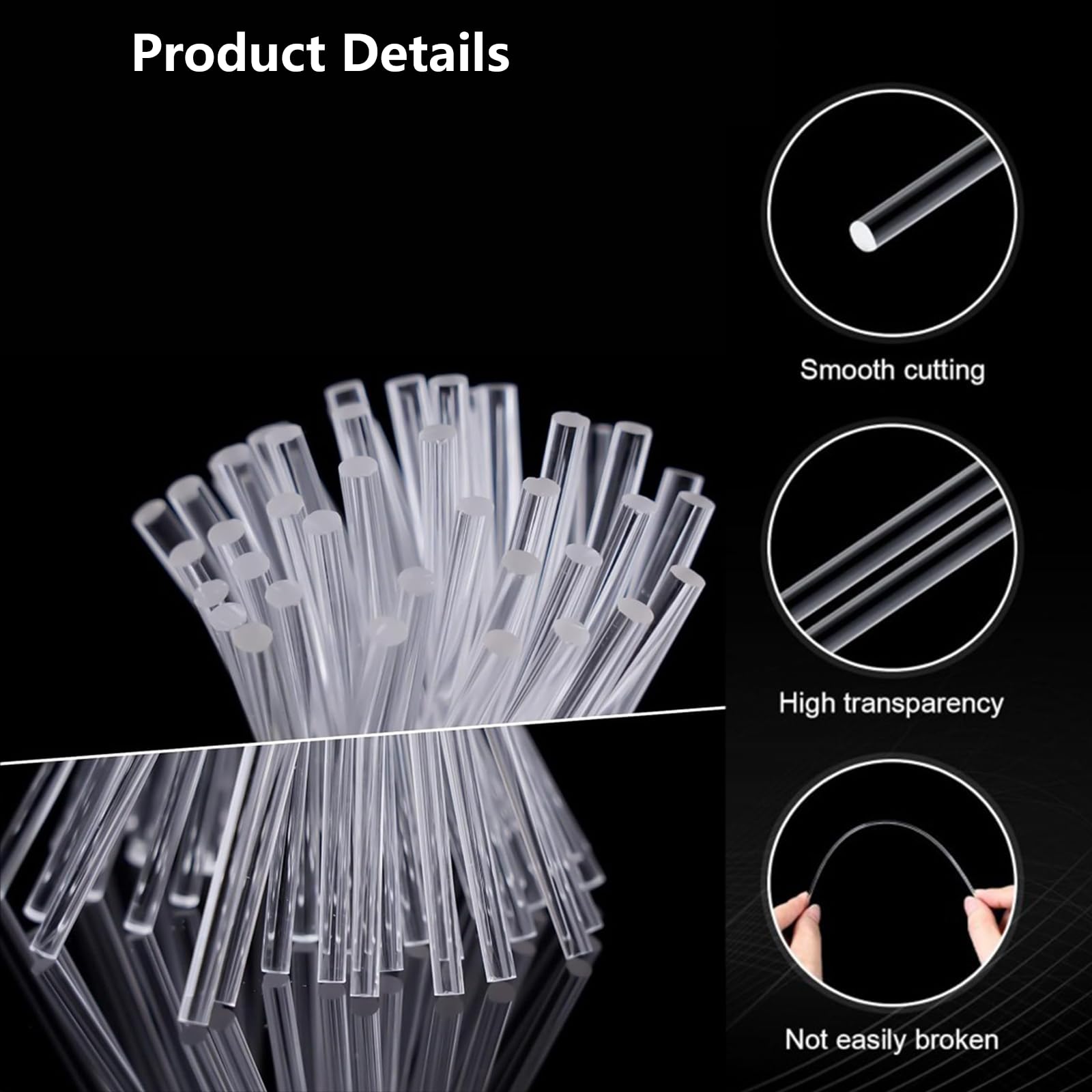 Acrylic Dowel Rods - 50 Pcs for DIY Crafts -2 Acrylic Dowel Rods - 50 Pcs for DIY Crafts -2