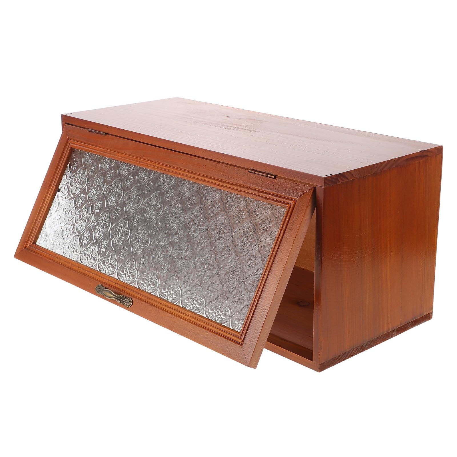 BESTOYARD Scatola Organizer da Tavolo in Legno Vintage Finestra in Vetro