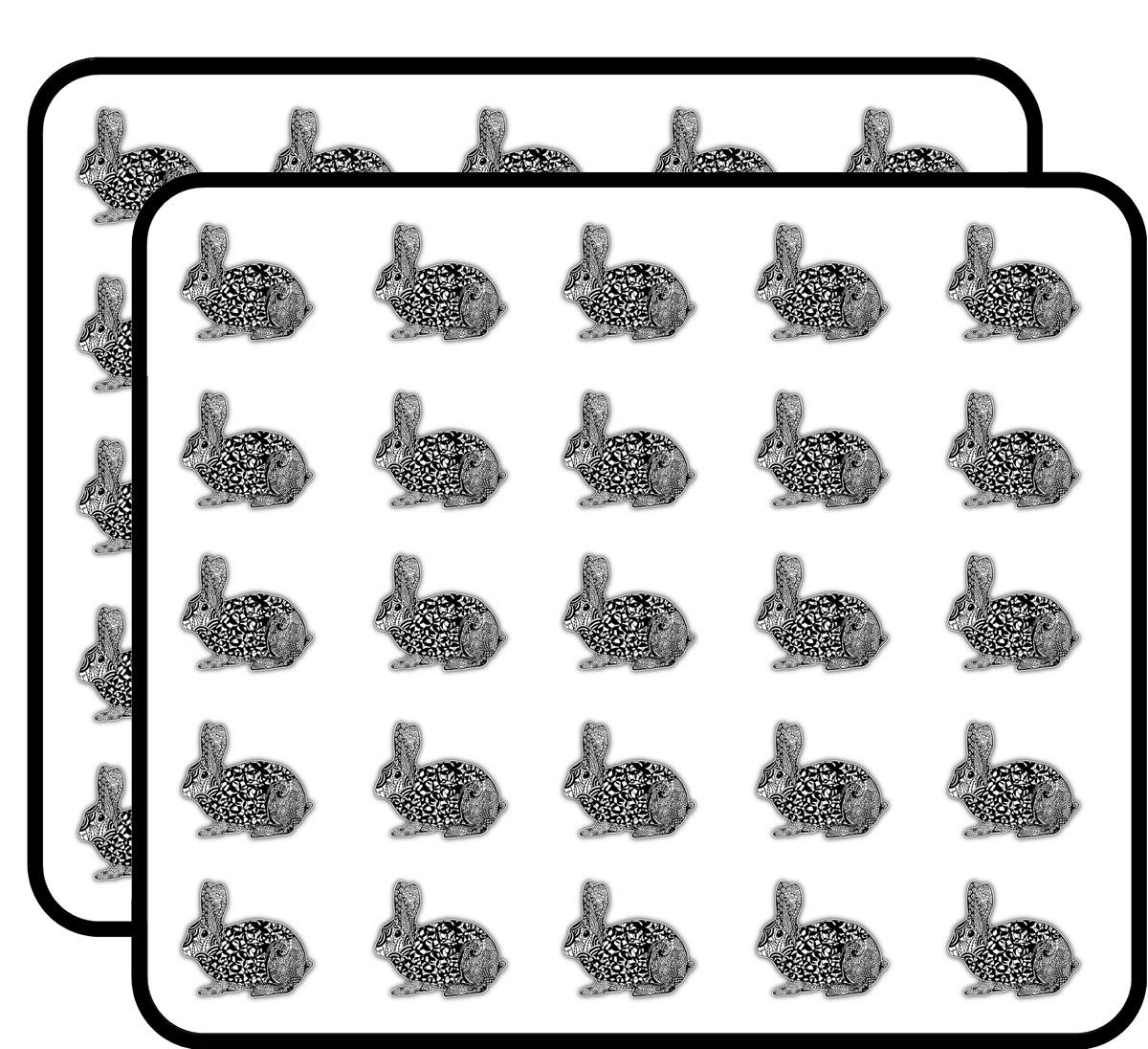 Patterned Rabbit Art Decorative Scrapbooking Sticker Waterproof Vinyl Stickers for Water Bottle, Laptop & Phone Case – 50 Pack