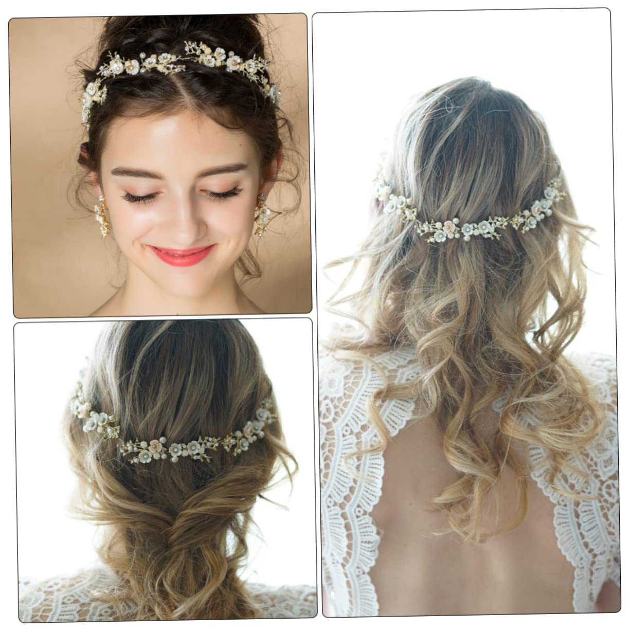 Healeved 2stücke Braut Haarschmuck Blumenkranz Haardekoration Für Hochzeiten Und Feiern Leicht Und Zu Tragen Gefertigt Für Geeignet