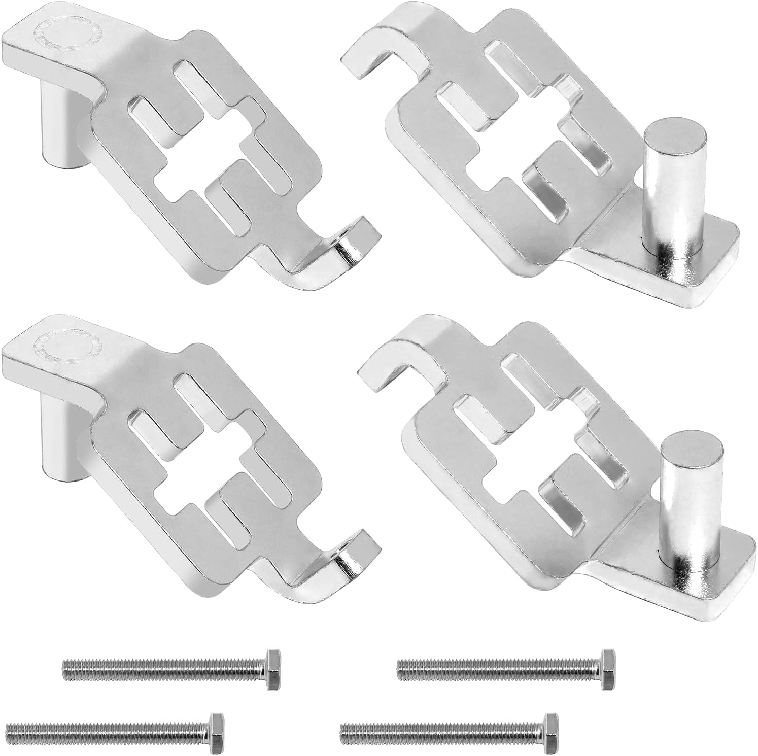 2 Packs T-Post Gate Hinge Pins, 5/8" Pin Shank Compatible with Metal T Post, Adjustable for Chain Link Fence Gate, Farm, Garden & Backyard, Silver