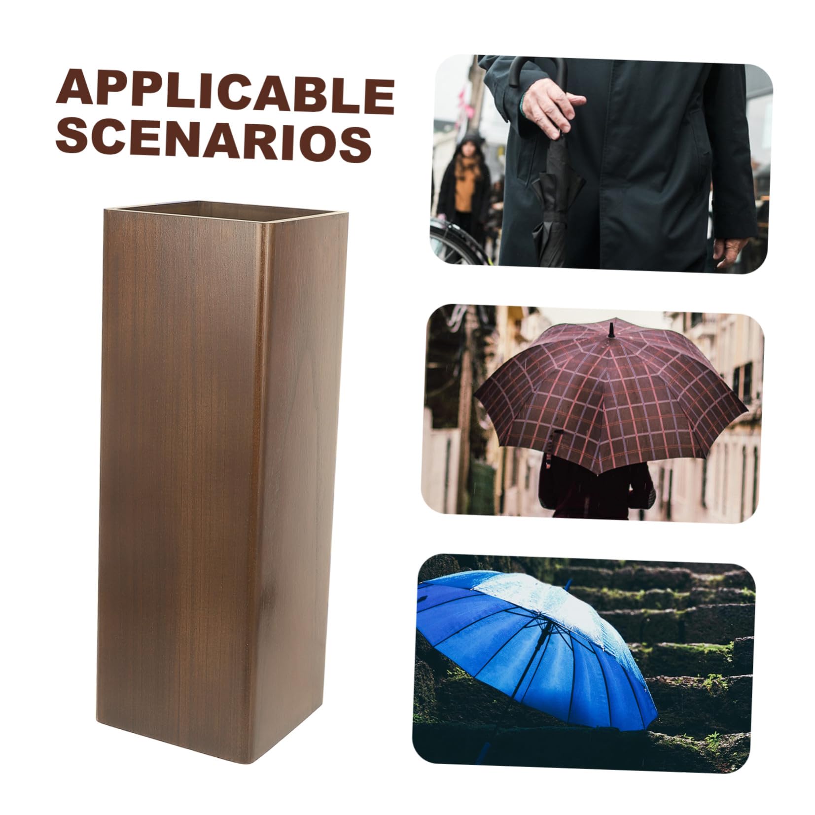 Portaombrelli in Legno per Ombrelli, Capacità Elevata, Design Sobrio, per Ingresso Casa e Lobby Hotel