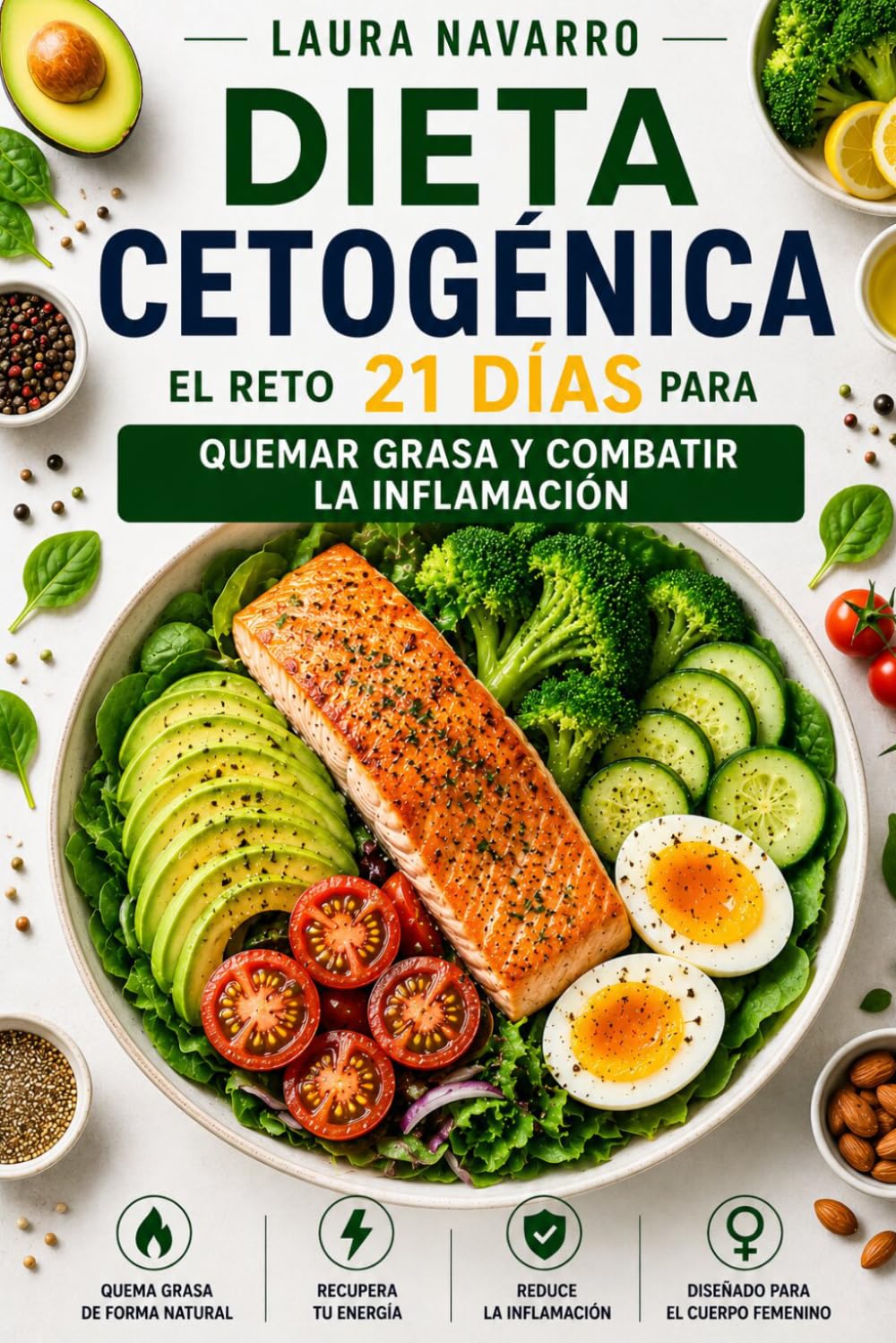Dieta Cetogénica: El Reto de 21 Días para Quemar Grasa y Combatir la Inflamación (Bienestar en el Plato)