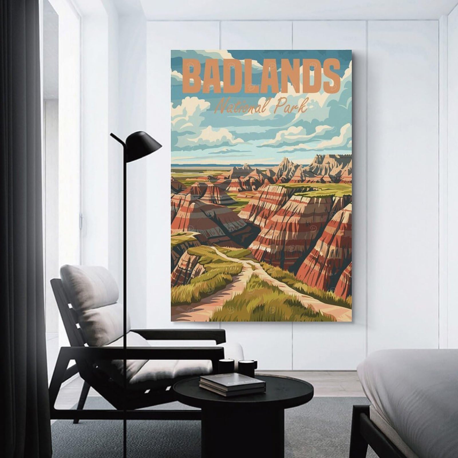 Junmoney Badlands National Park(2) Home Decor Wall Art 20x30inch(50x75cm), for Restful Interiors, Bedrooms Or Small Rooms, Decorative Wall Art for Cosy Rooms