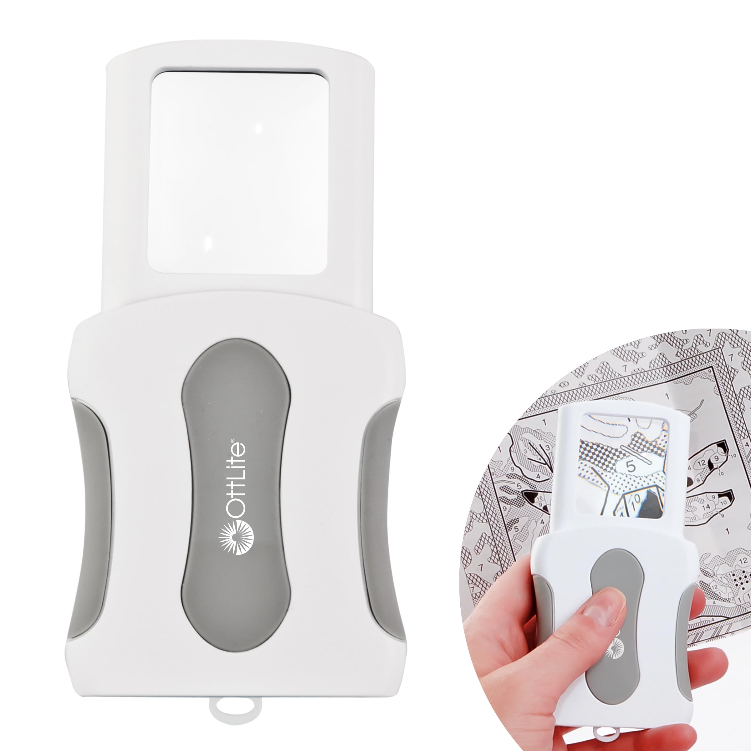 OttLite Pop-Up LED Magnifier | Travel Magnifier, Pocket Magnifier | 3X Optical Grade Magnification, LED Illumination | Home, Work, Travel
