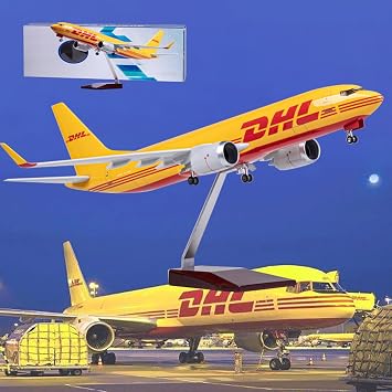 18.5 187 Scale Model Airplane DHL B737-800 Die-cast Planes Model Resin Aircraft Model Jet Collectibles Plane Model for Birthday Gifts